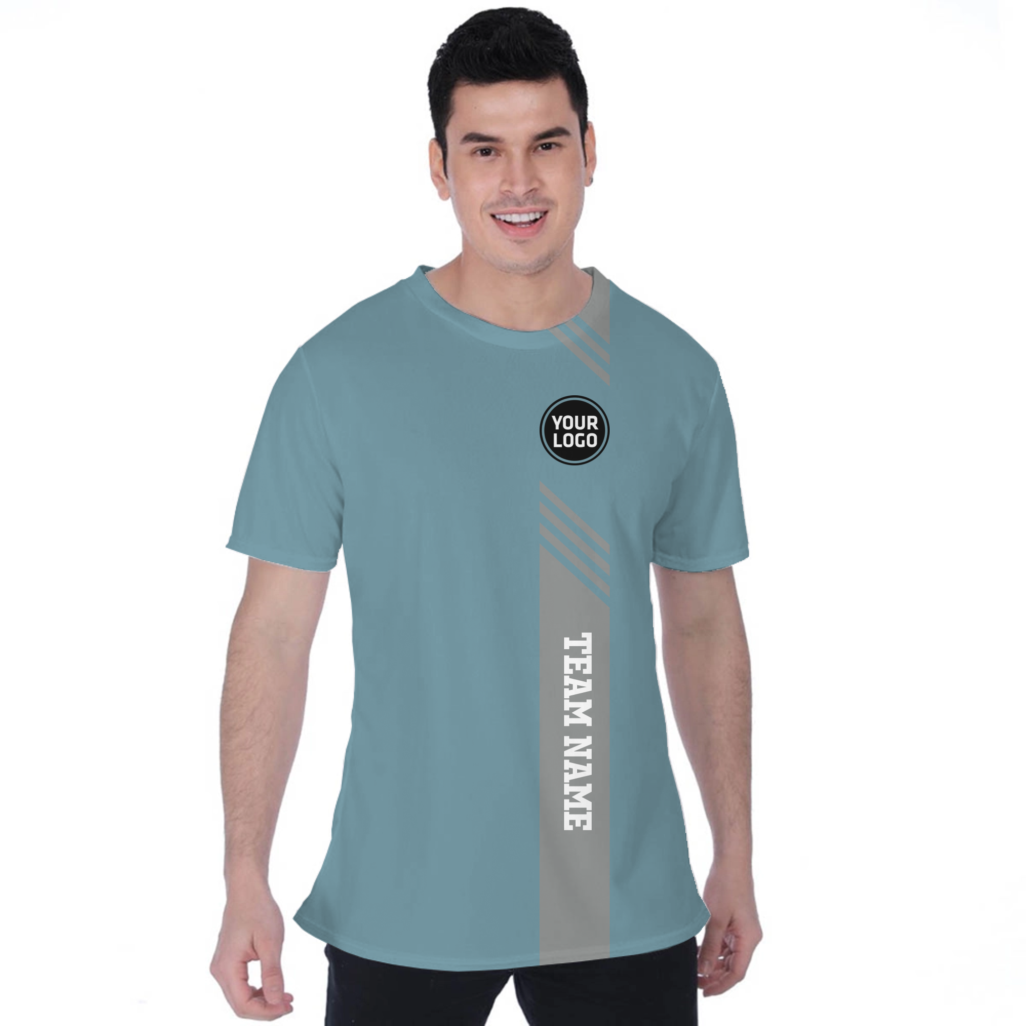 Picklewin Custom Vertical Logo And Team Name Sport T-shirt For Men 