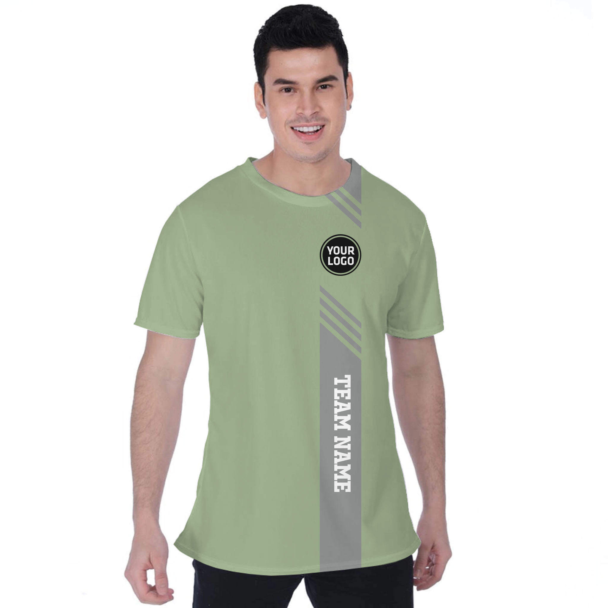 Picklewin Custom Vertical Logo And Team Name Sport T-shirt For Men 