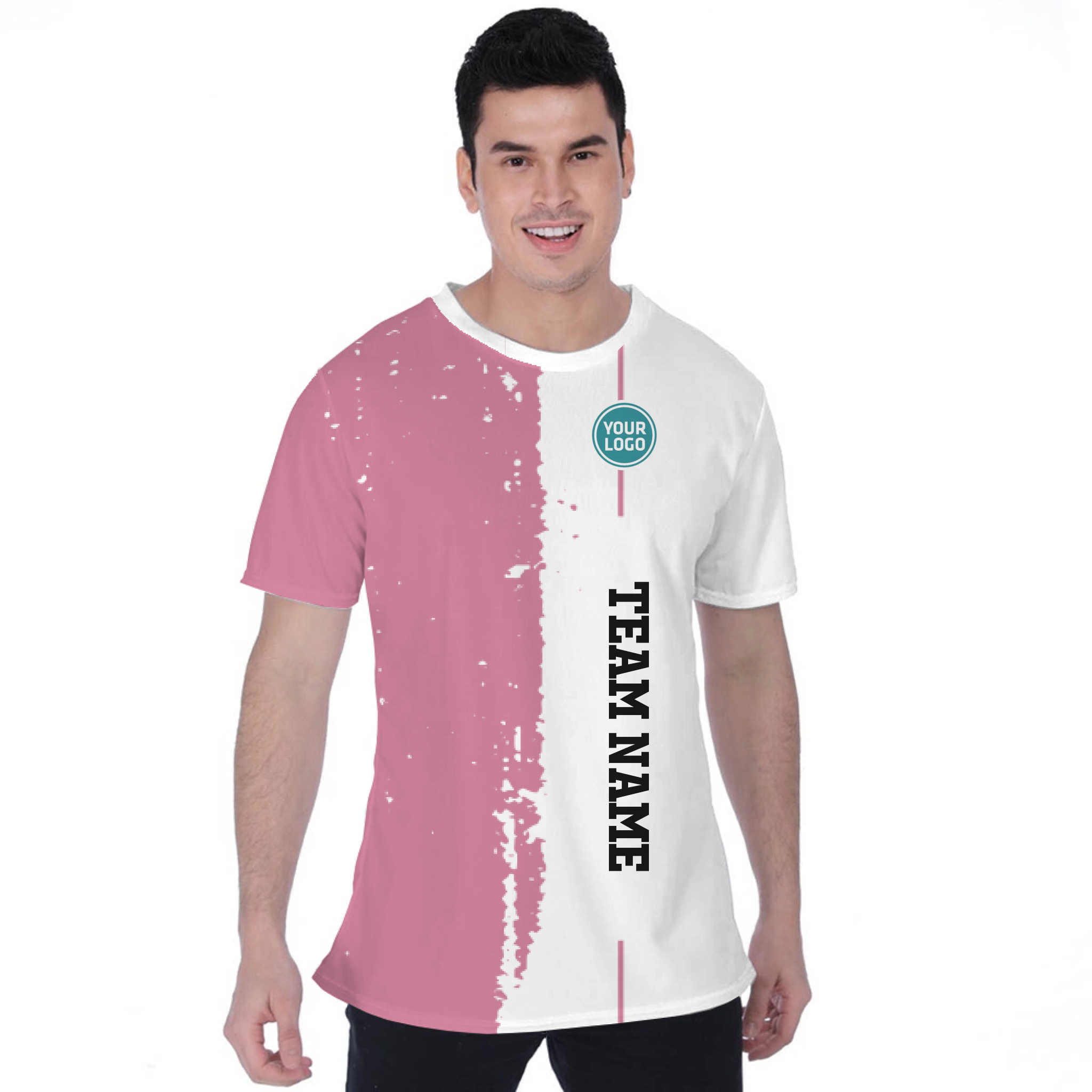 Picklewin Custom Vertical Team Logo And Name Birdseye T-shirt For Men