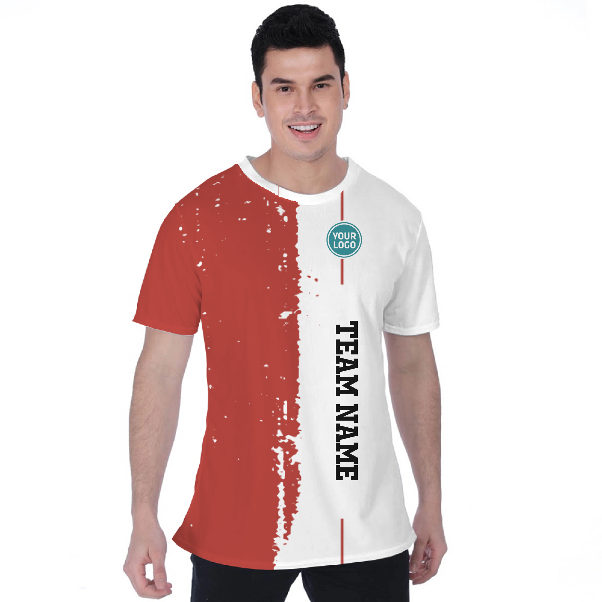 Picklewin Custom Vertical Team Logo And Name Birdseye T-shirt For Men