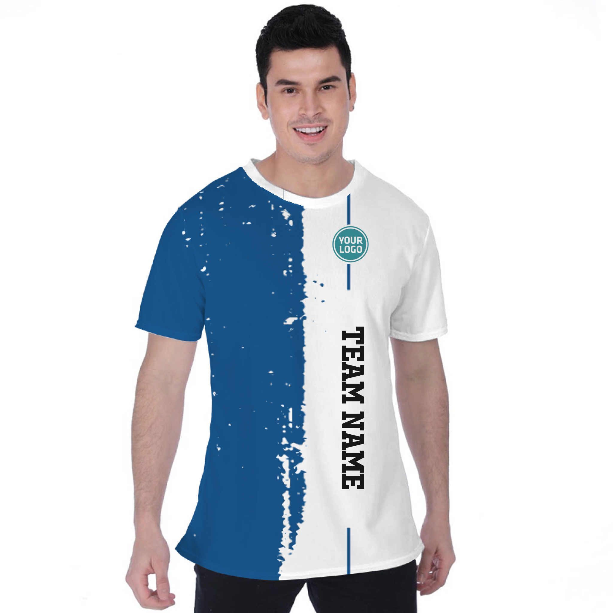 Picklewin Custom Vertical Team Logo And Name Birdseye T-shirt For Men