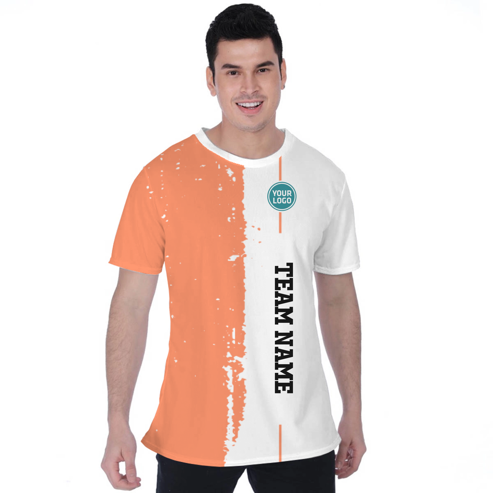 Picklewin Custom Vertical Team Logo And Name Birdseye T-shirt For Men