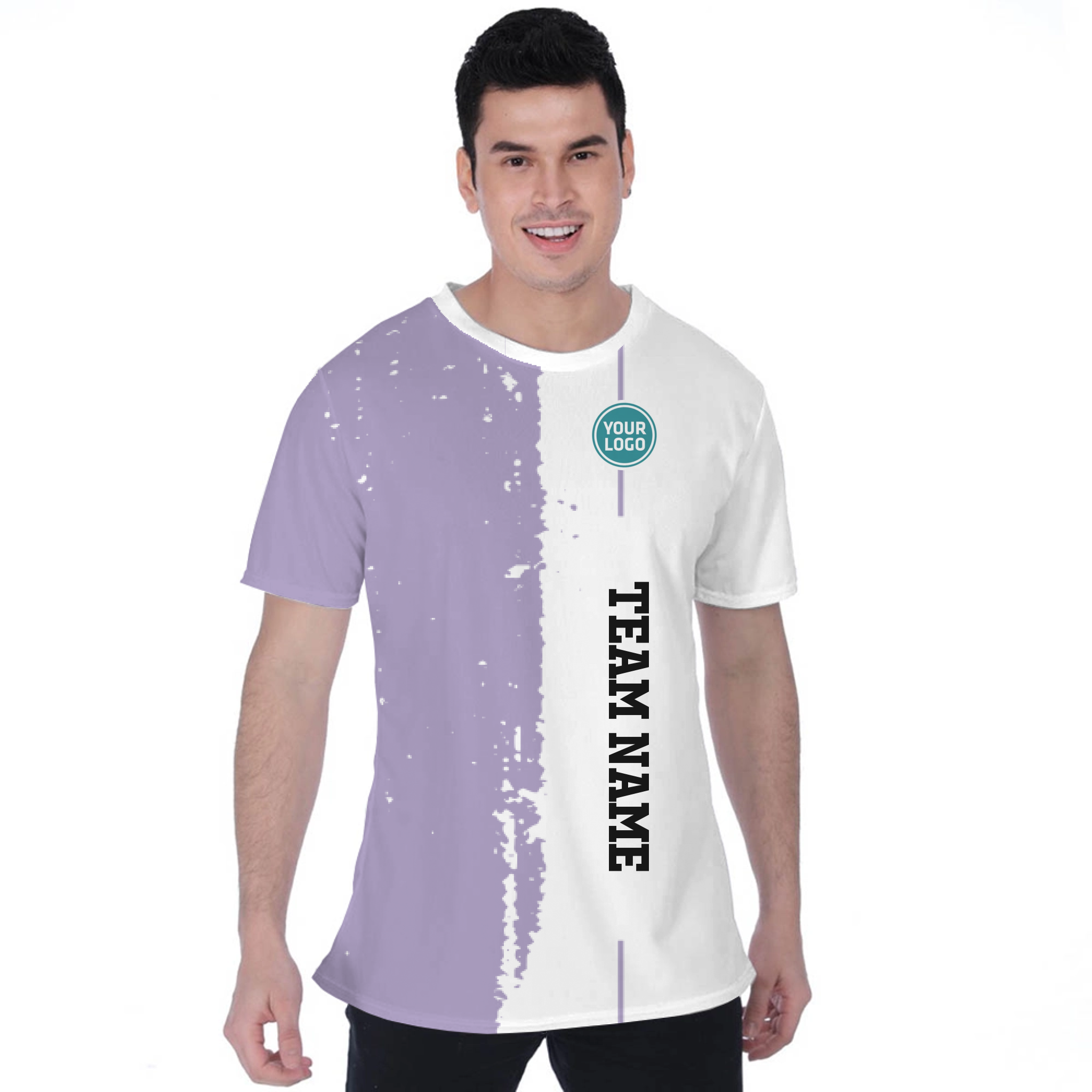 Picklewin Custom Vertical Team Logo And Name Birdseye T-shirt For Men