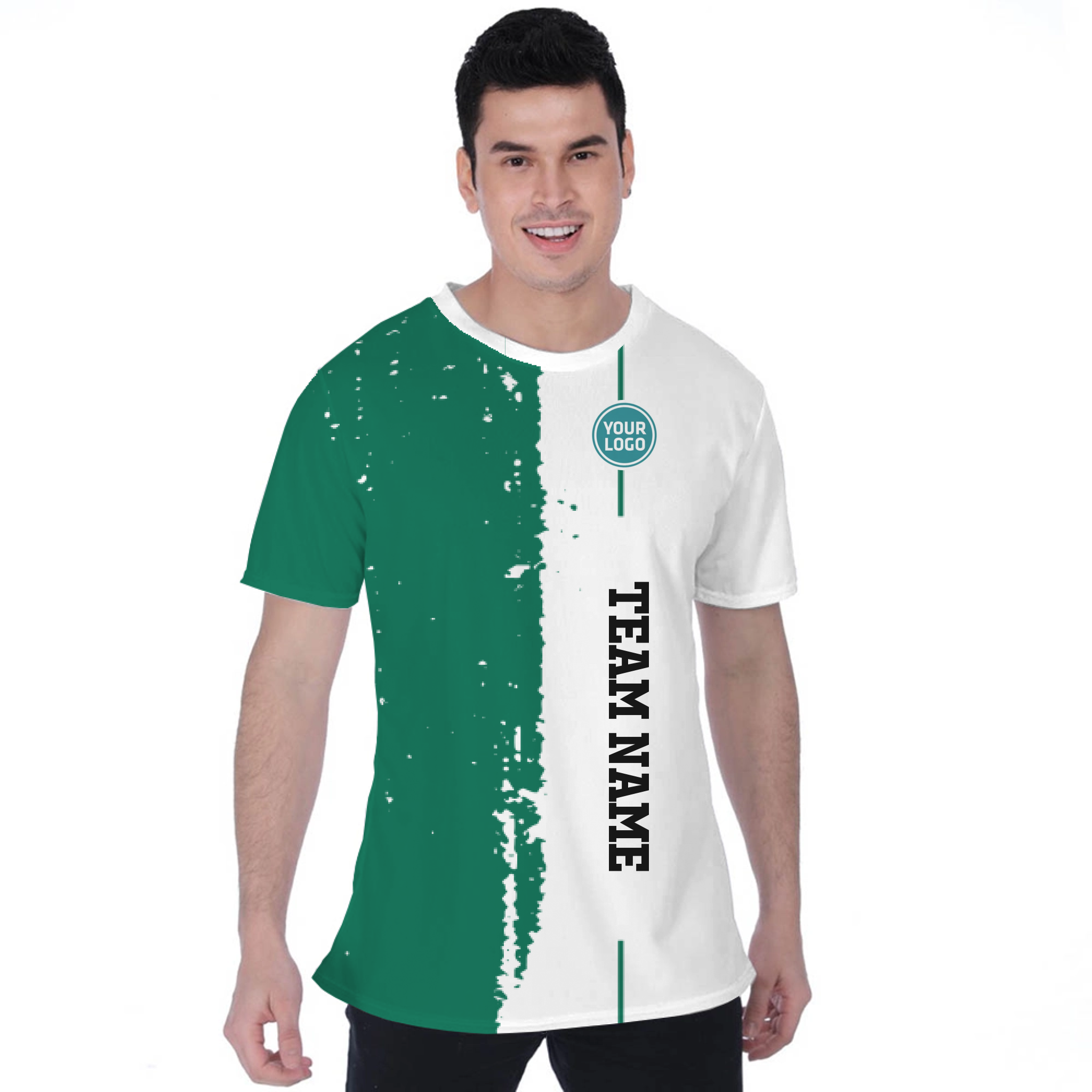 Picklewin Custom Vertical Team Logo And Name Birdseye T-shirt For Men