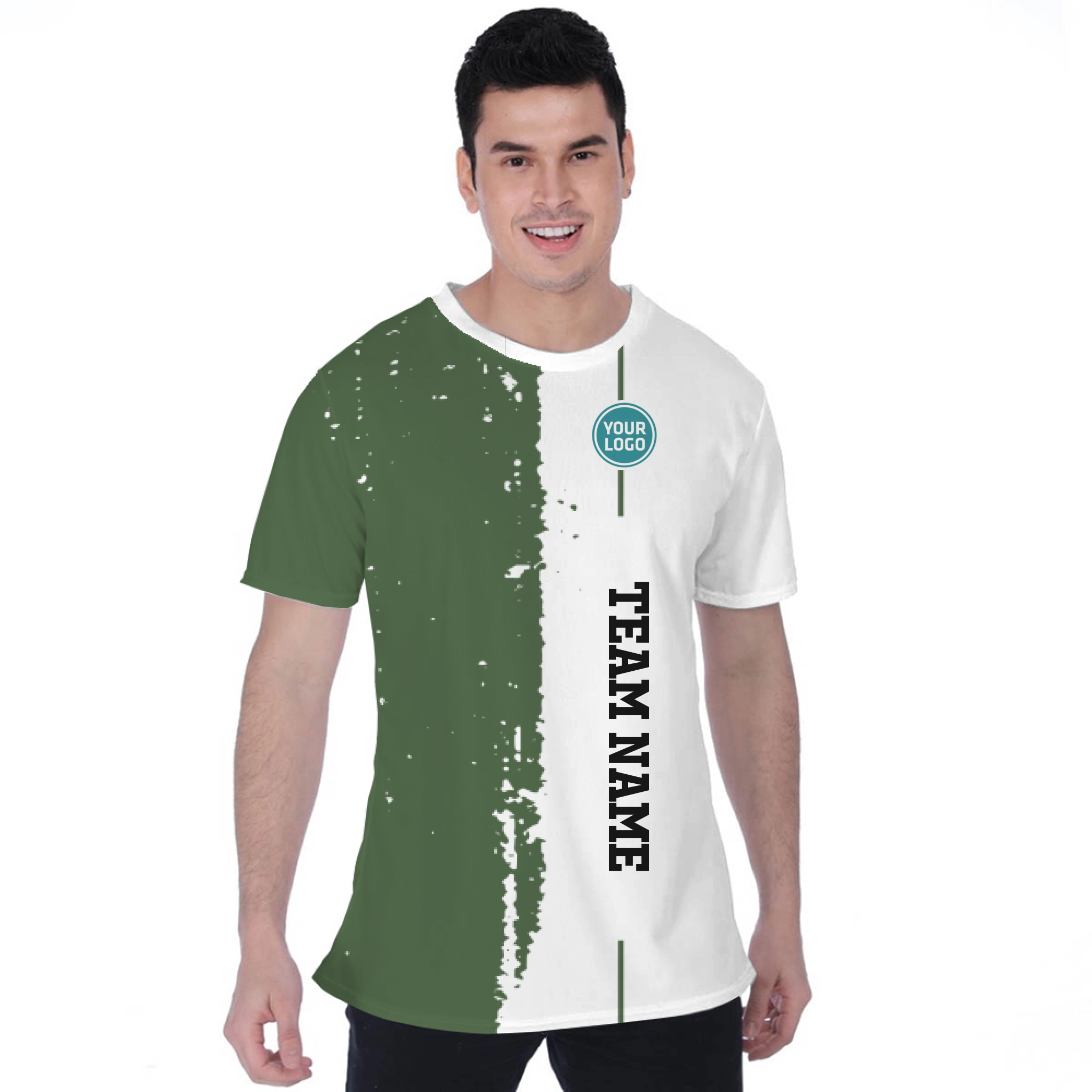 Picklewin Custom Vertical Team Logo And Name Birdseye T-shirt For Men
