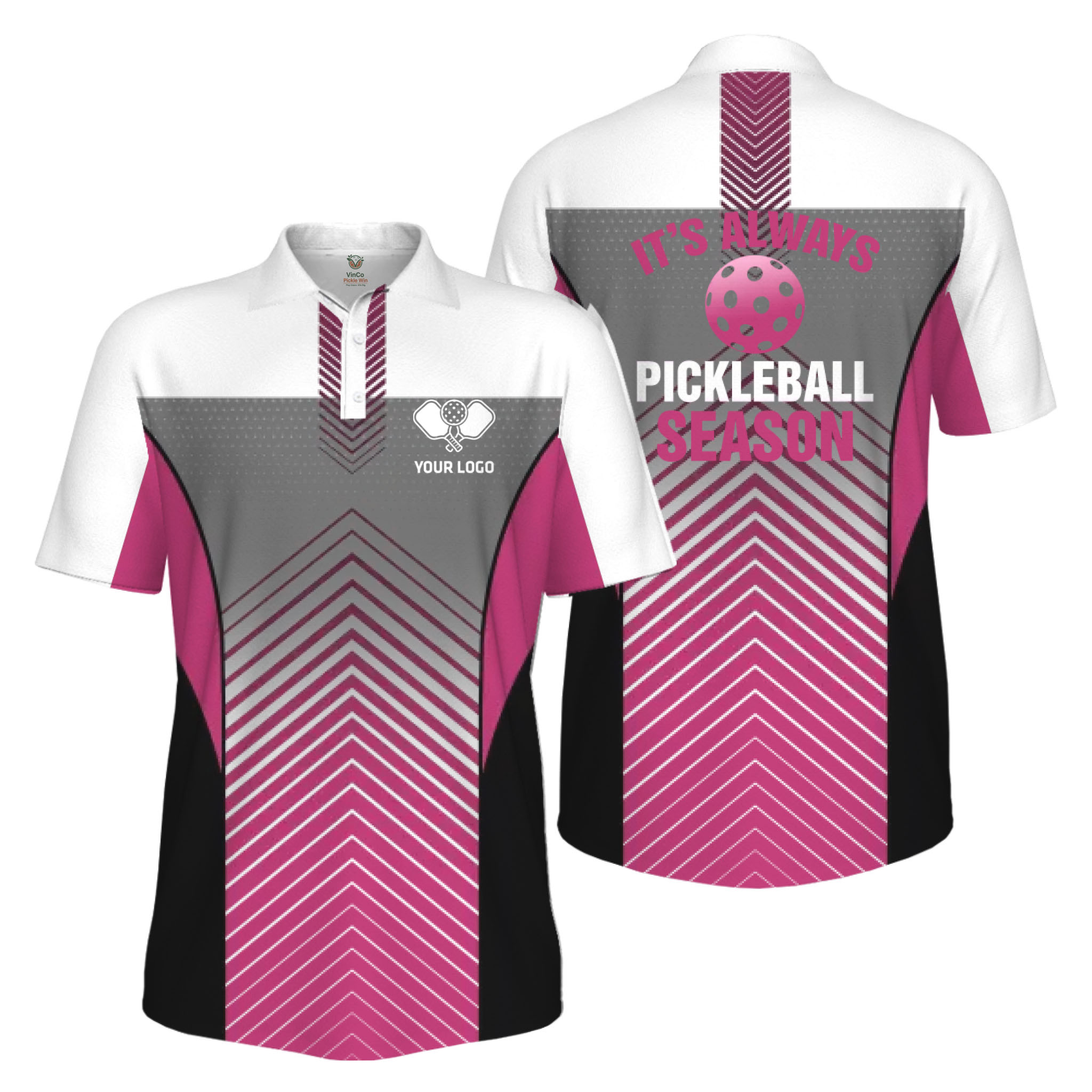 Picklewin Customized Logo Pickleball Polo Shirt For Men Preview
