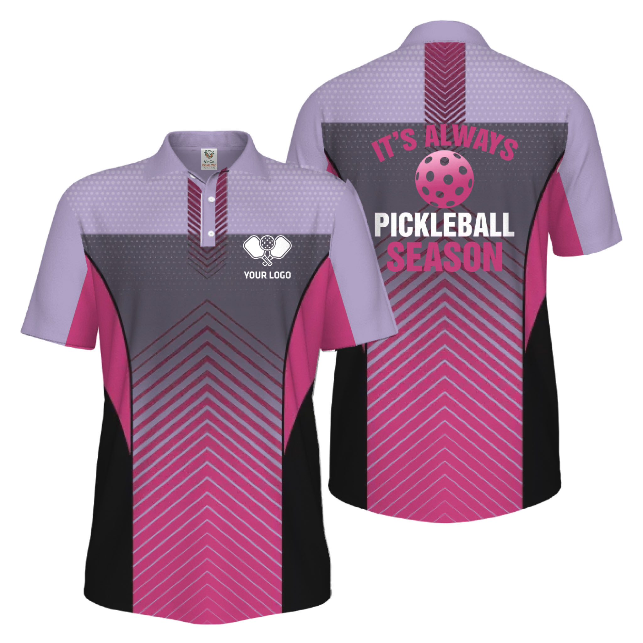 Picklewin Customized Logo Pickleball Polo Shirt For Men Preview