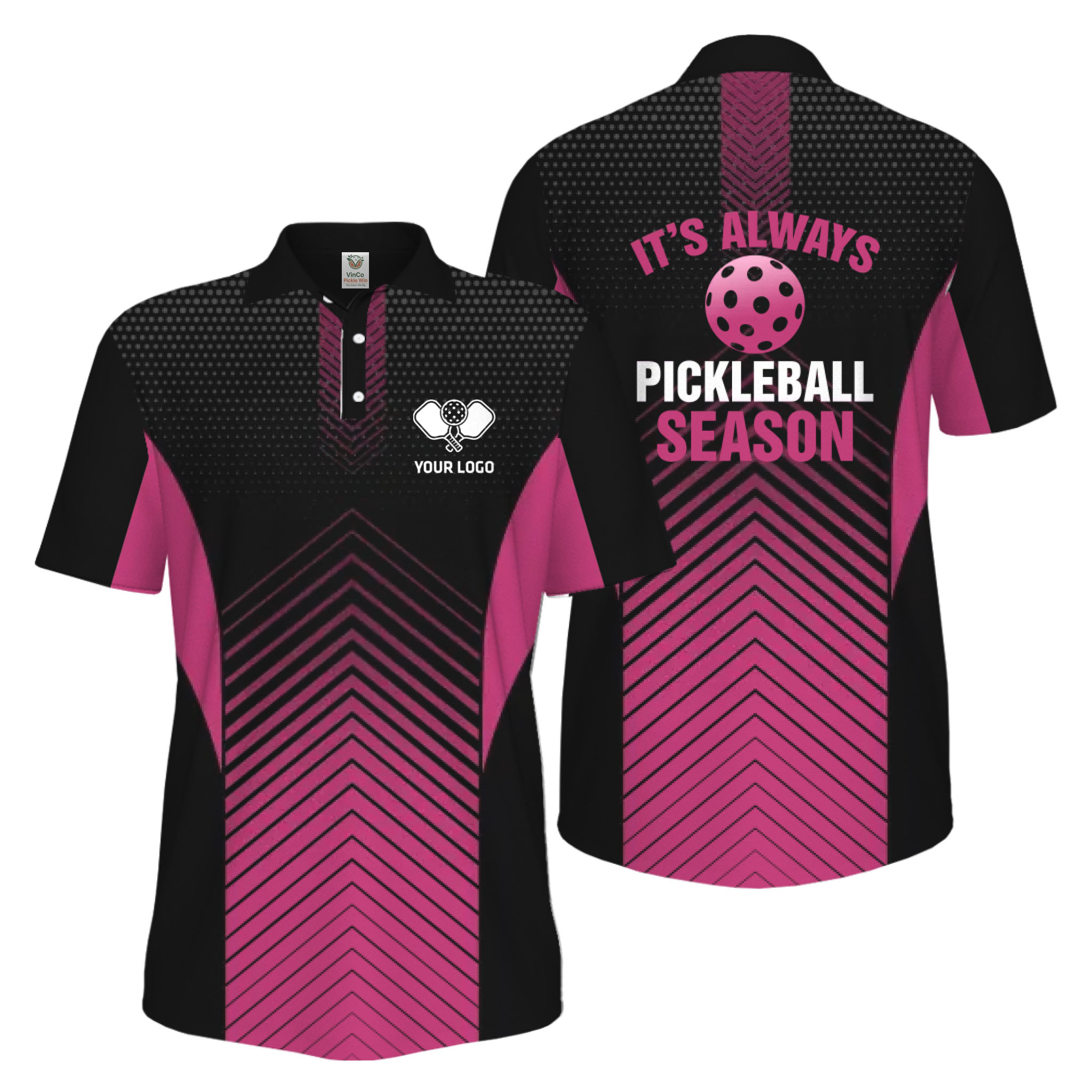 Picklewin Customized Logo Pickleball Polo Shirt For Men Preview