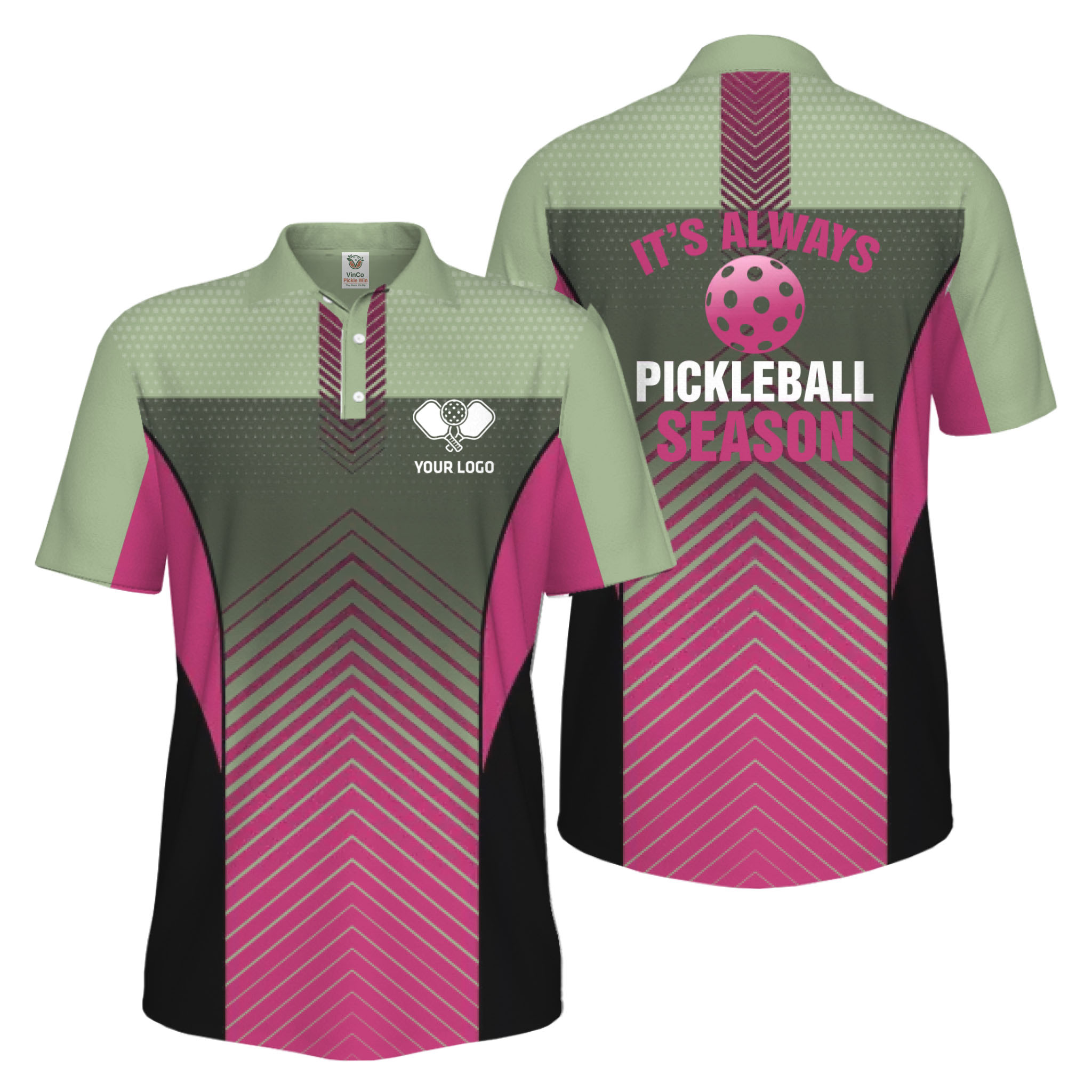 Picklewin Customized Logo Pickleball Polo Shirt For Men Preview