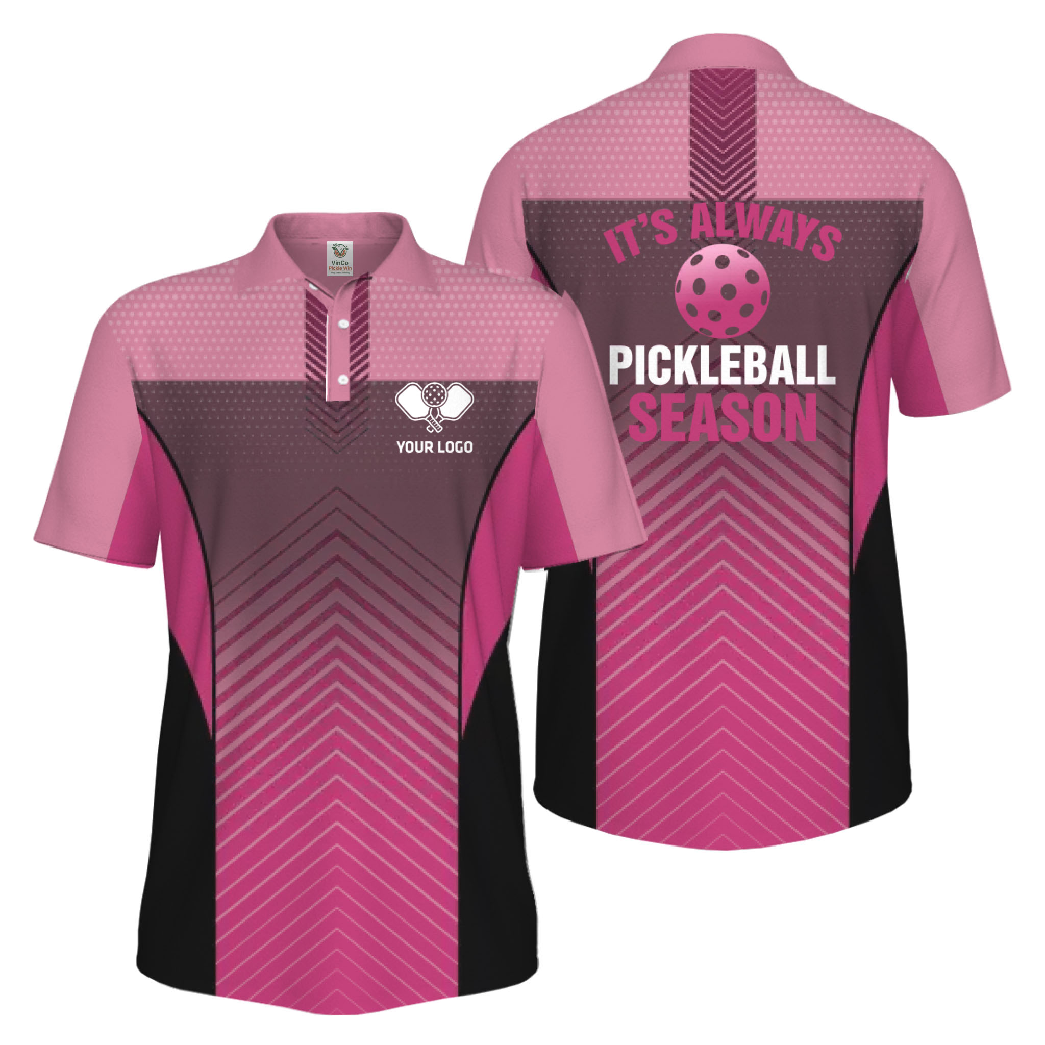 Picklewin Customized Logo Pickleball Polo Shirt For Men Preview