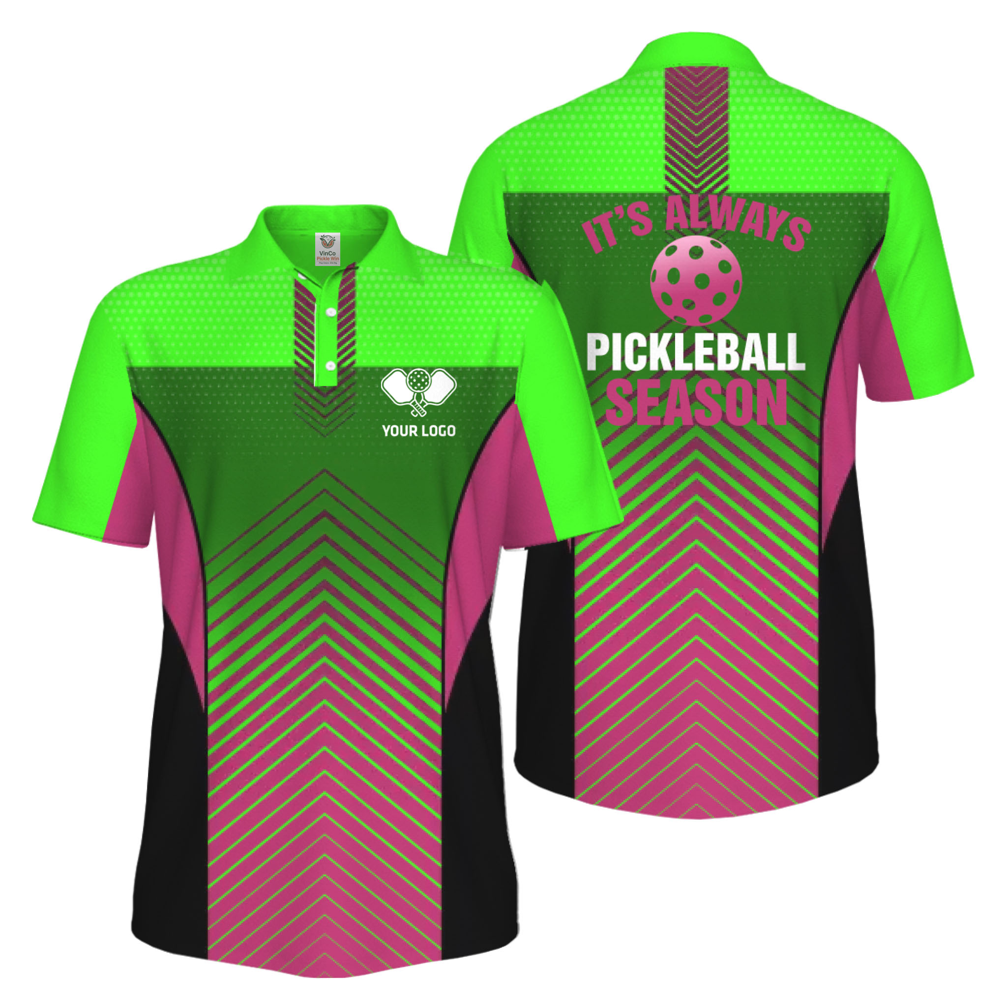 Picklewin Customized Logo Pickleball Polo Shirt For Men Preview