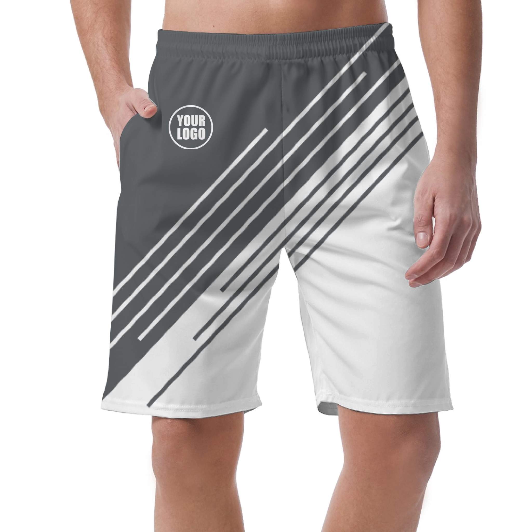 Picklewin Customized Short Pants For Men With Stripe Design