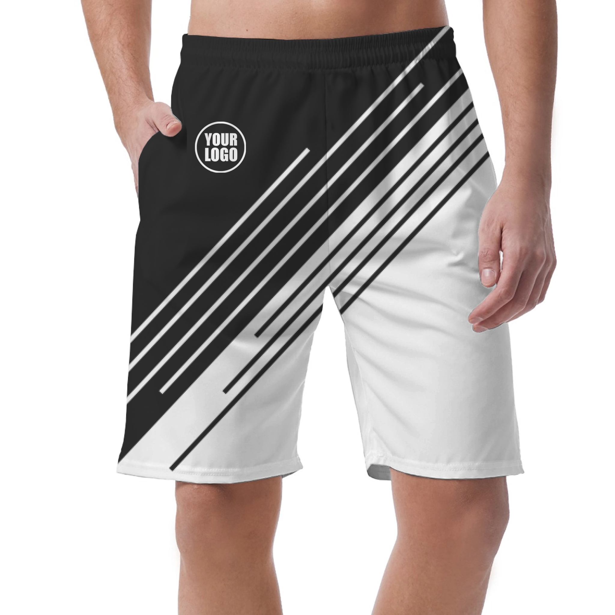 Picklewin Customized Short Pants For Men With Stripe Design