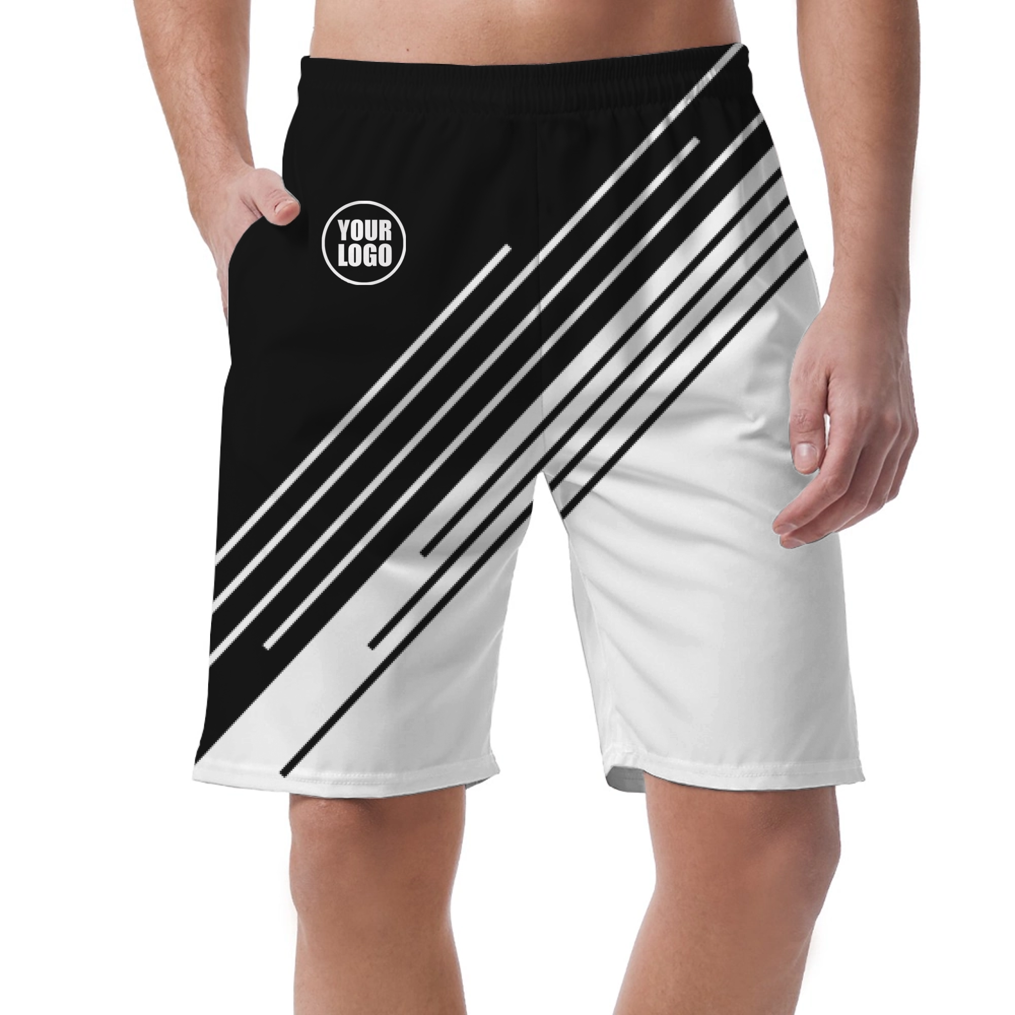 Picklewin Customized Short Pants For Men With Stripe Design