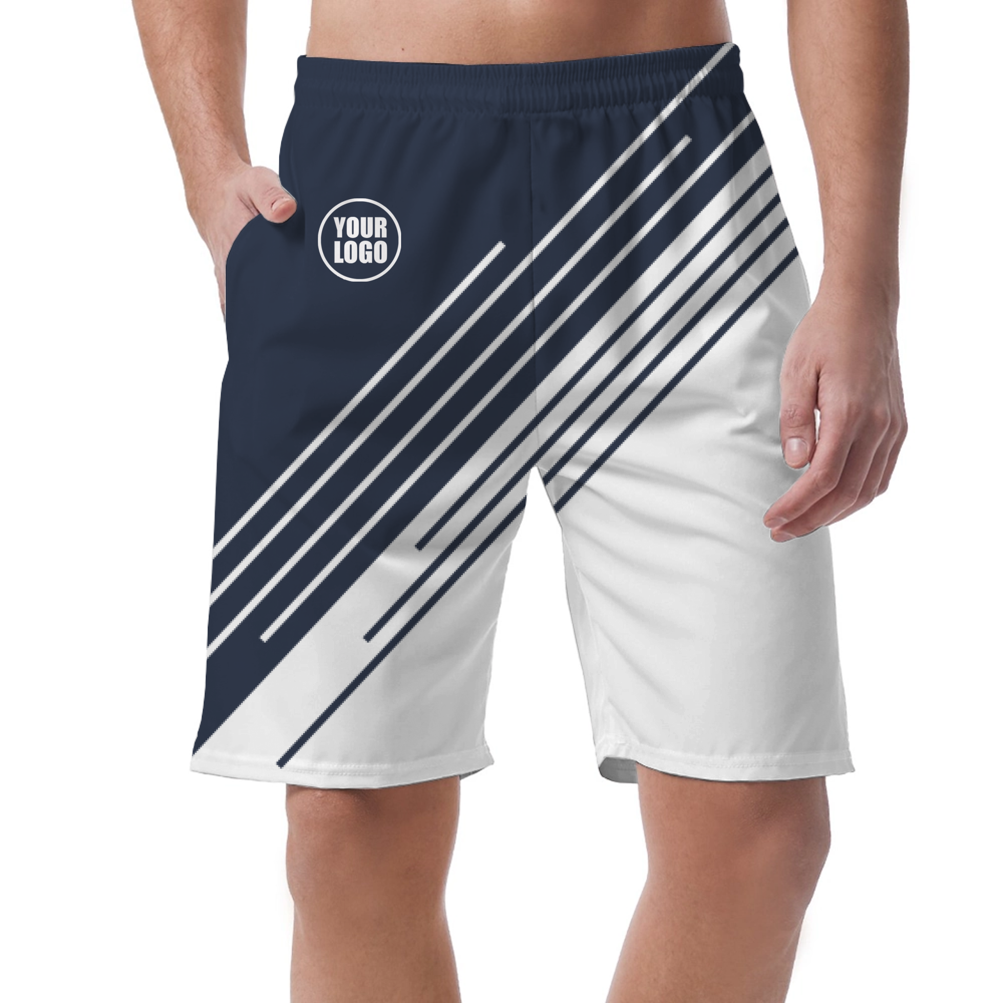 Picklewin Customized Short Pants For Men With Stripe Design