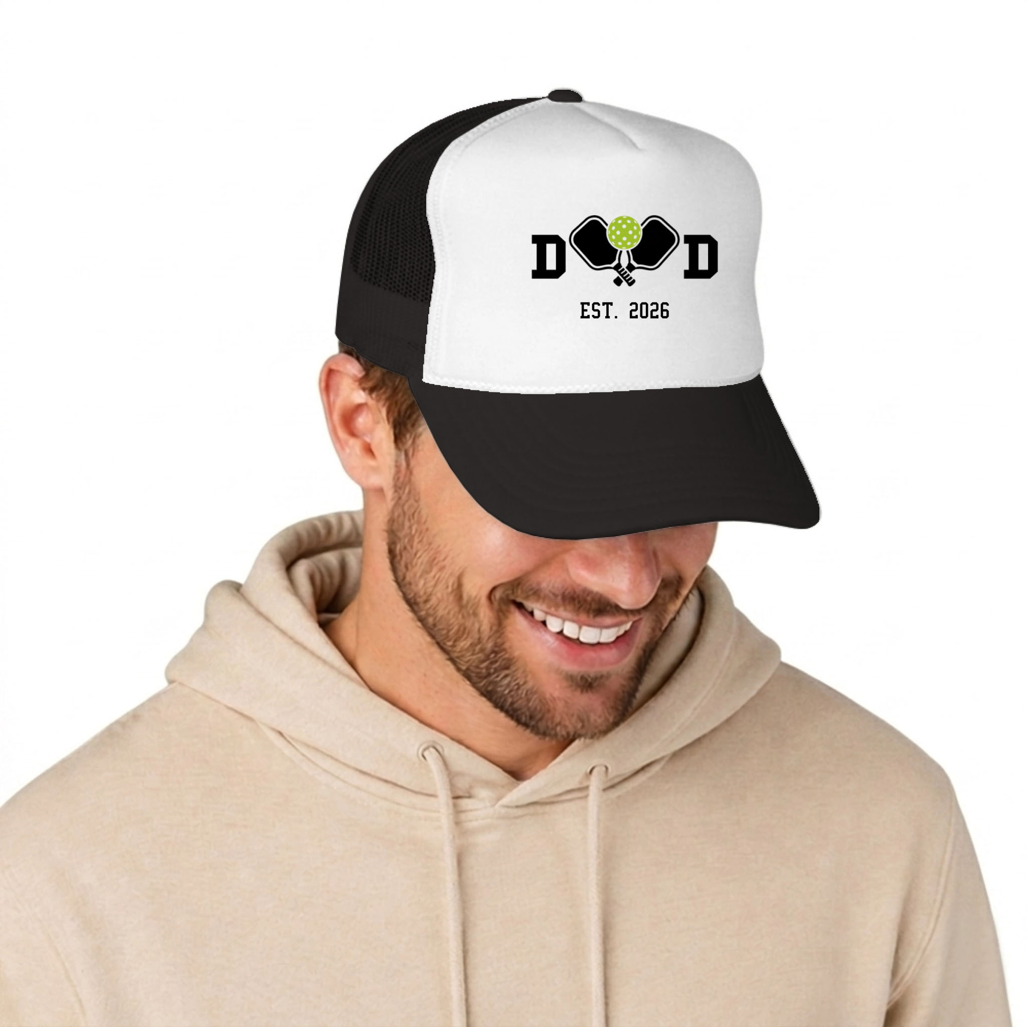 Picklewin Father Day Custom EST Year Dad Pickleball Men Trucker Cap