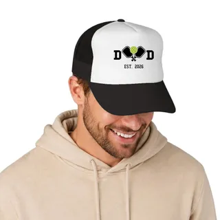 Picklewin Father Day Custom EST Year Dad Pickleball Men Trucker Cap