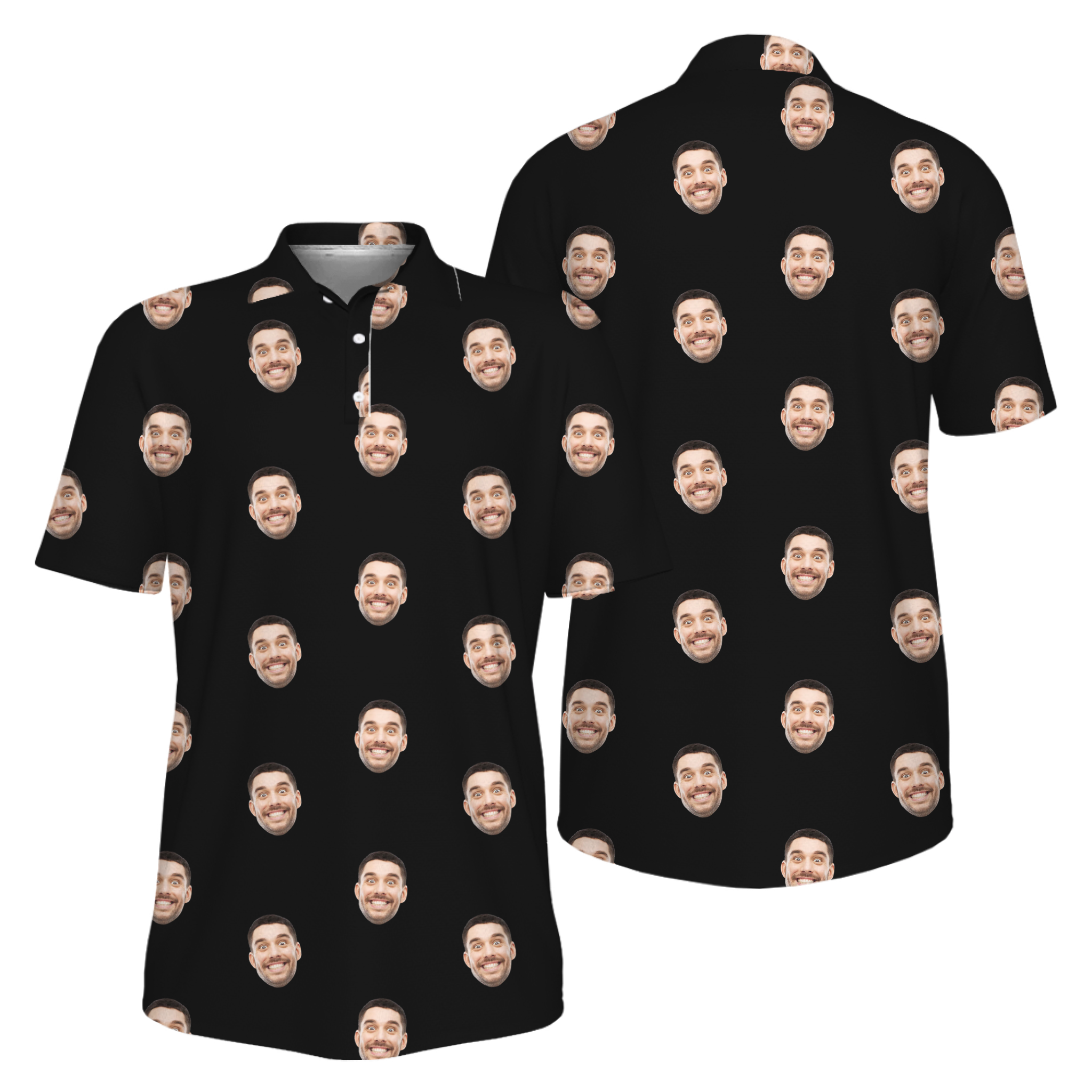 Picklewin Father Day Gift Custom Faces Pickleball UV Protection Polo Shirt