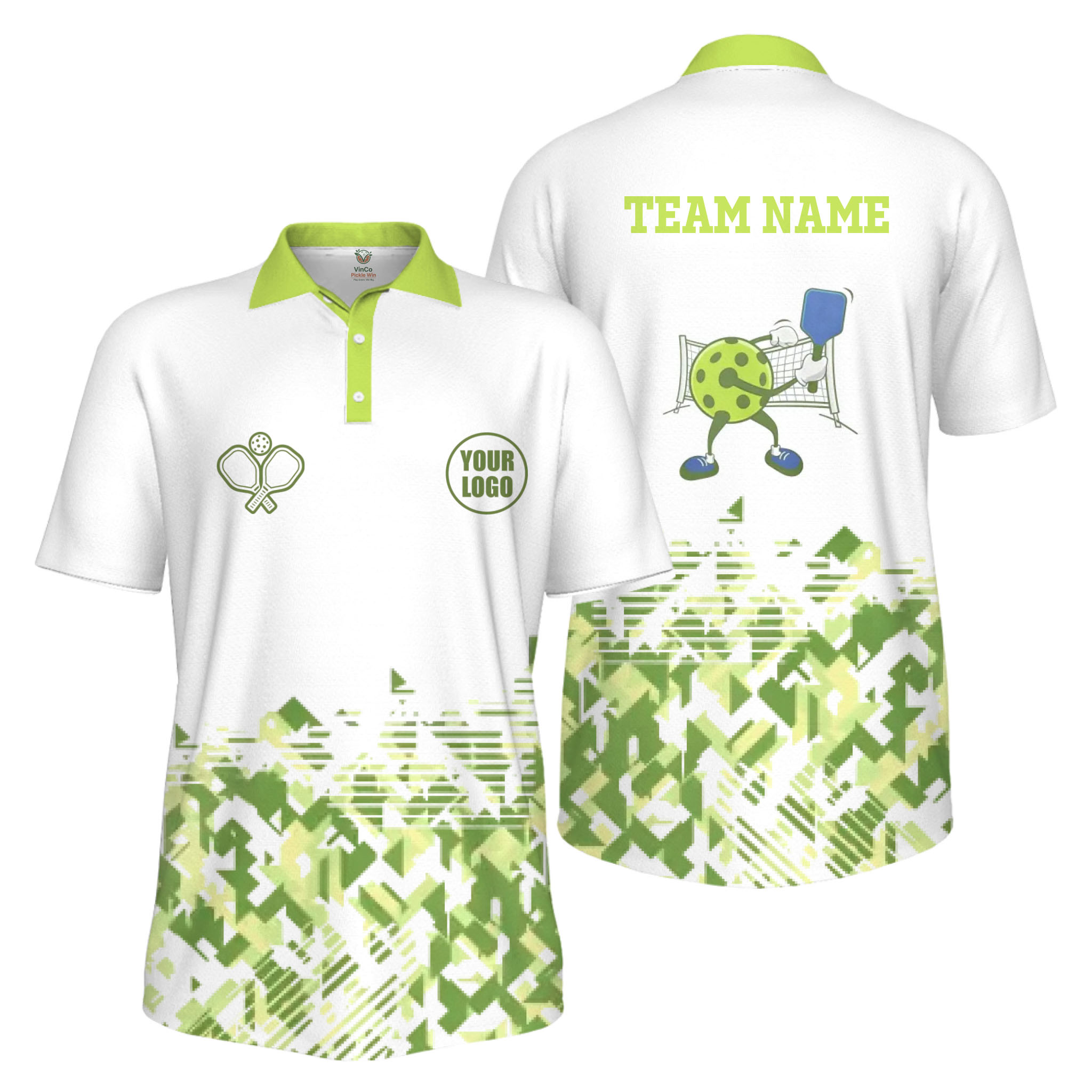 Picklewin Funny Custom Pickleball Logo And Team Name Men Polo Shirt 