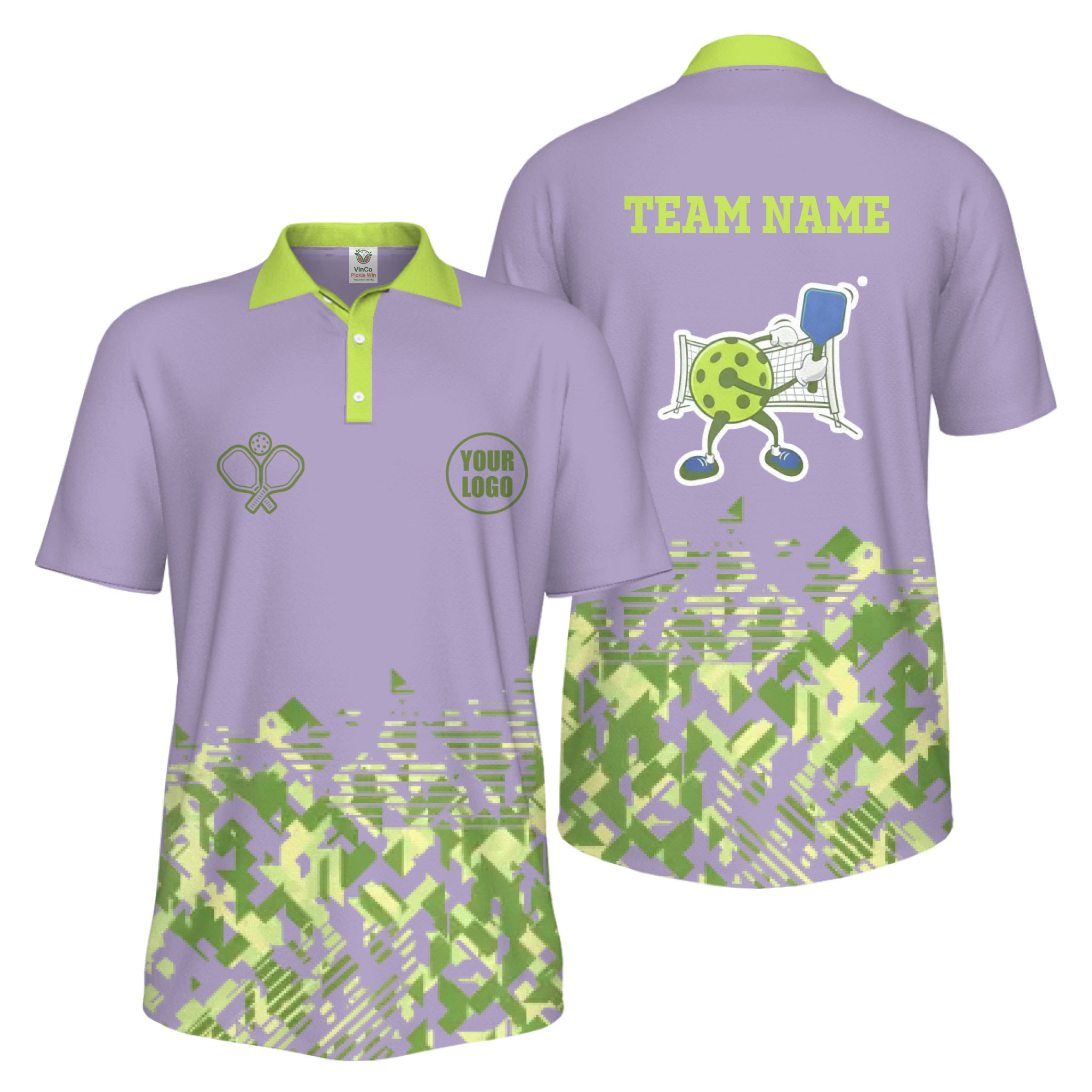 Picklewin Funny Custom Pickleball Logo And Team Name Men Polo Shirt 