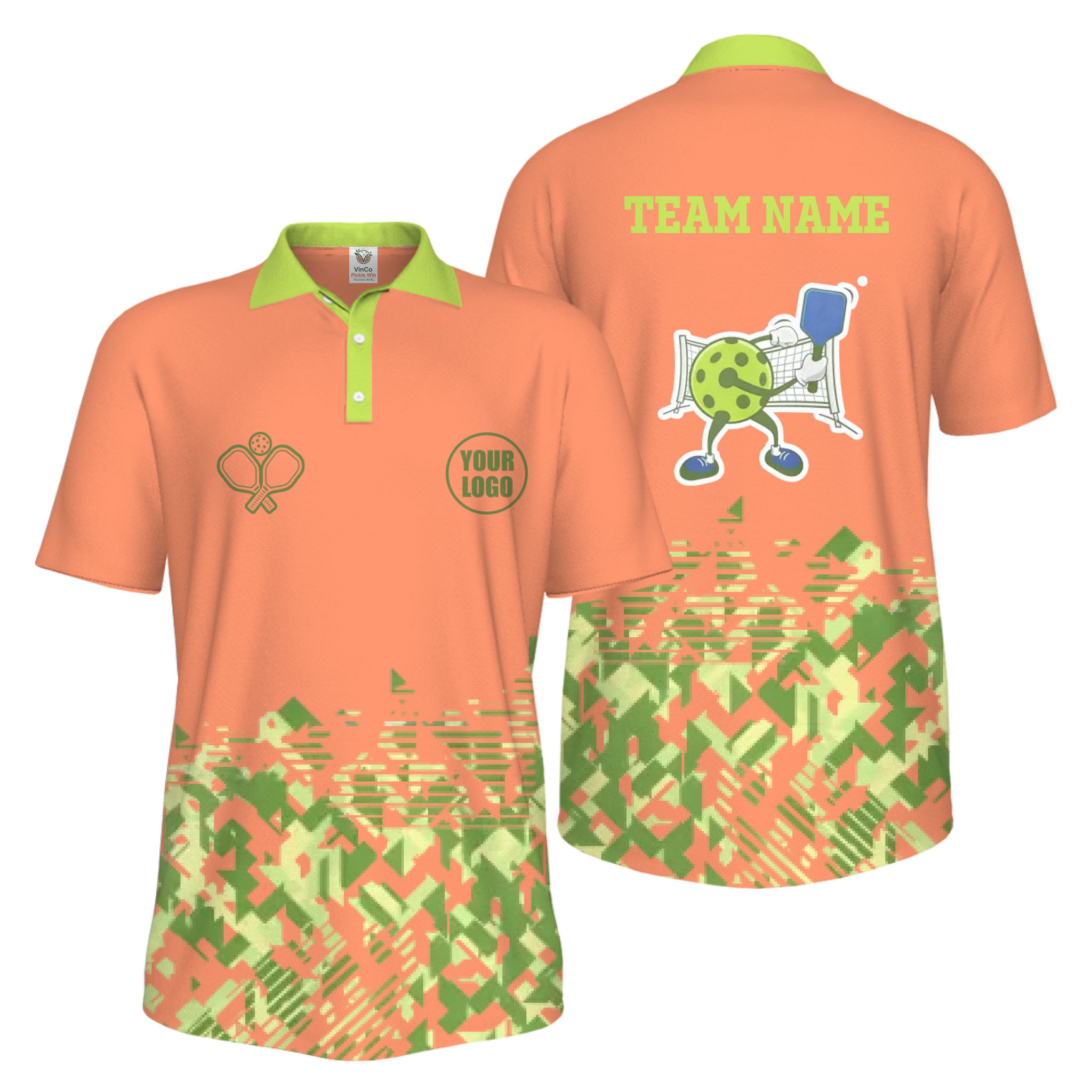 Picklewin Funny Custom Pickleball Logo And Team Name Men Polo Shirt 