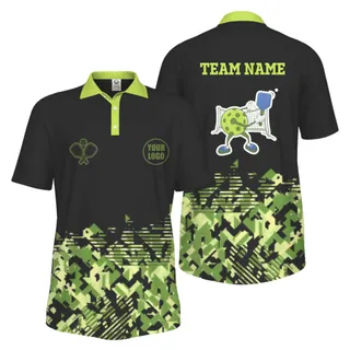 Picklewin Funny Custom Pickleball Logo And Team Name Men Polo Shirt  – alternate