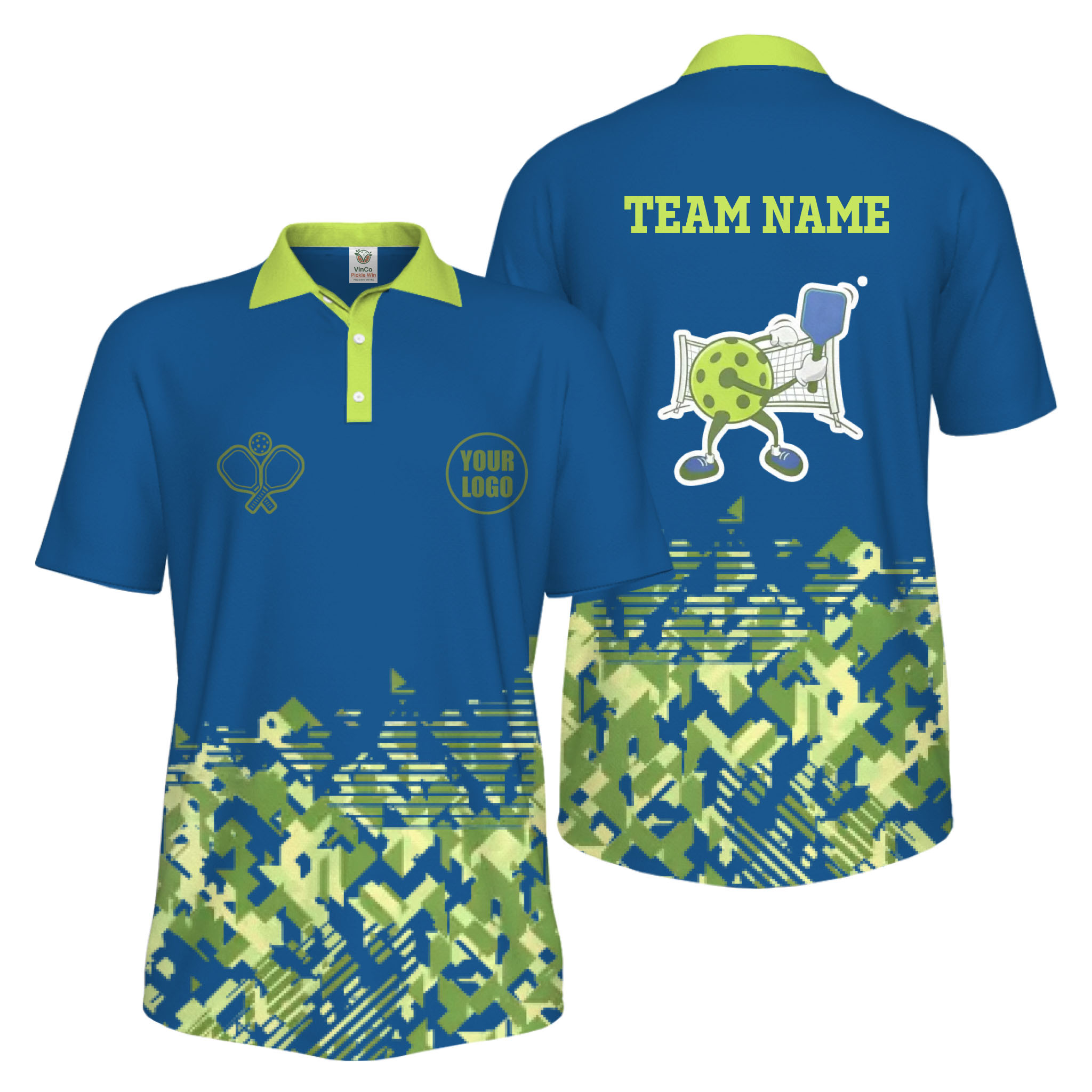 Picklewin Funny Custom Pickleball Logo And Team Name Men Polo Shirt 