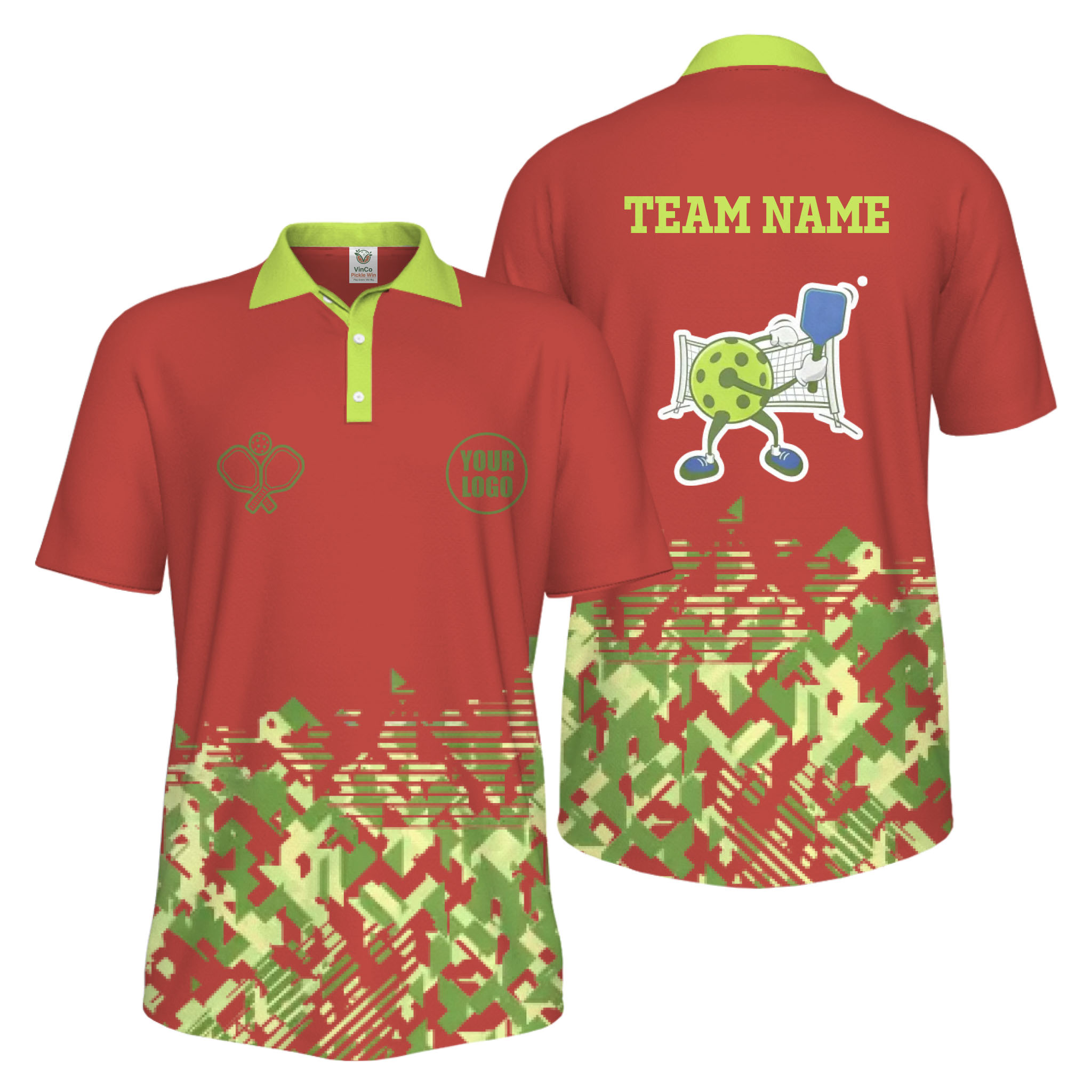Picklewin Funny Custom Pickleball Logo And Team Name Men Polo Shirt 