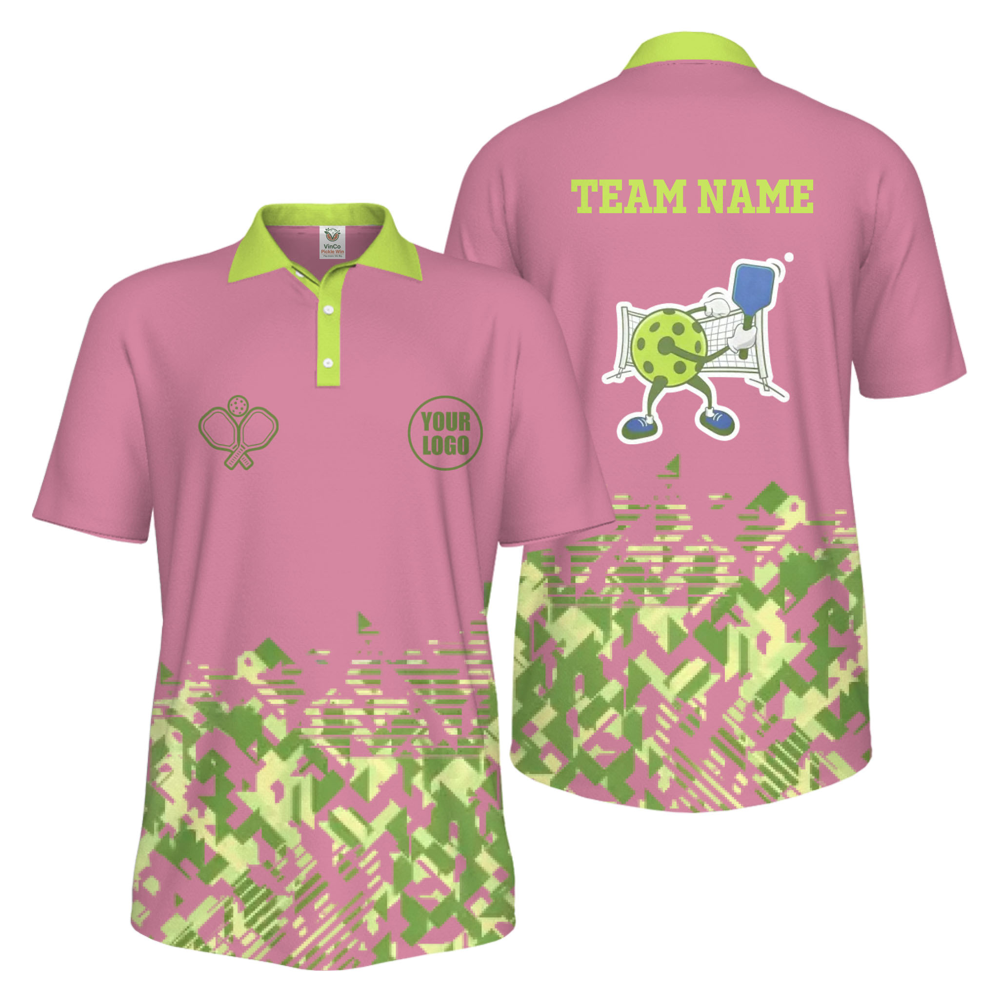 Picklewin Funny Custom Pickleball Logo And Team Name Men Polo Shirt 