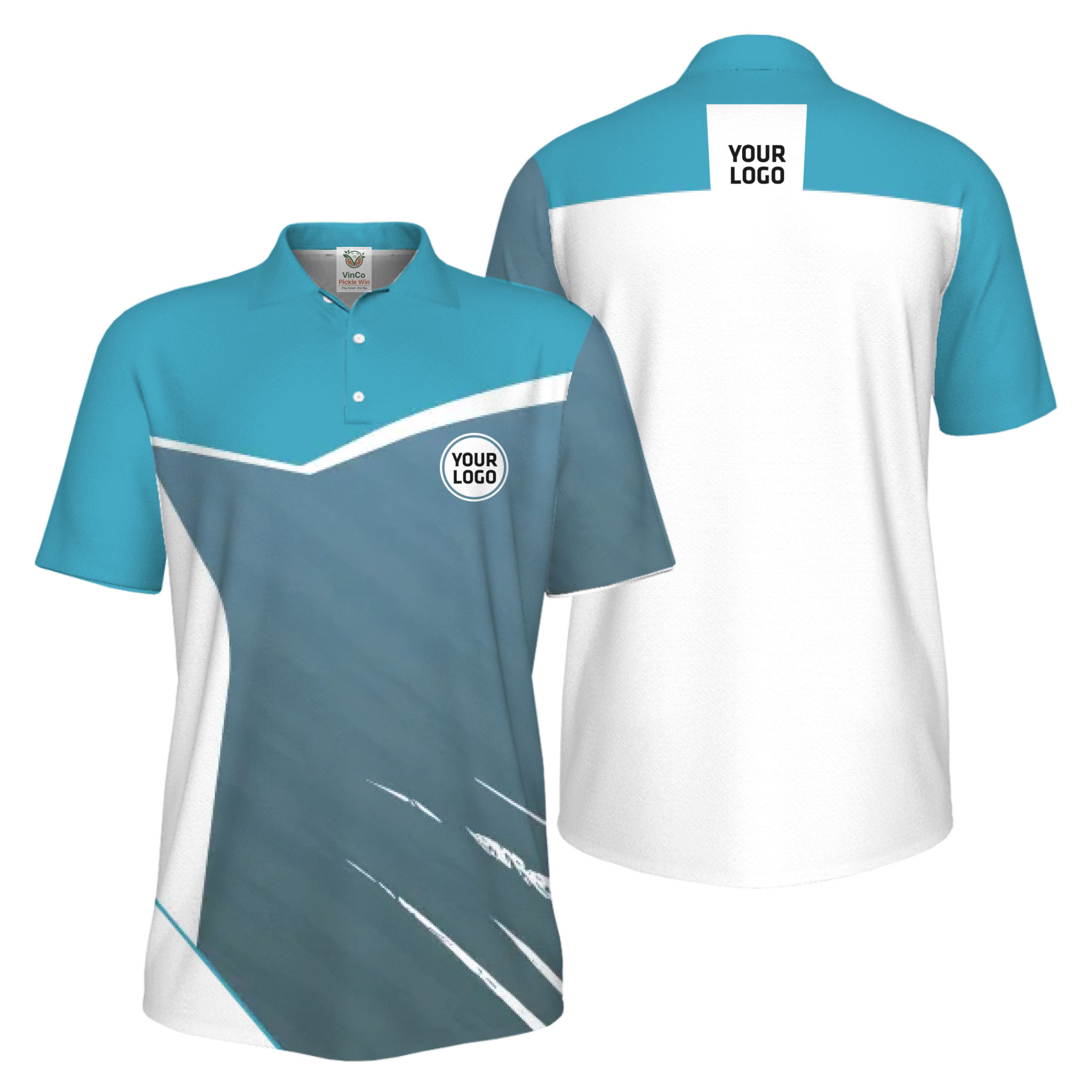 Picklewin Geometric Custom Logo UV Protection Men Polo Shirt Bulk Order 