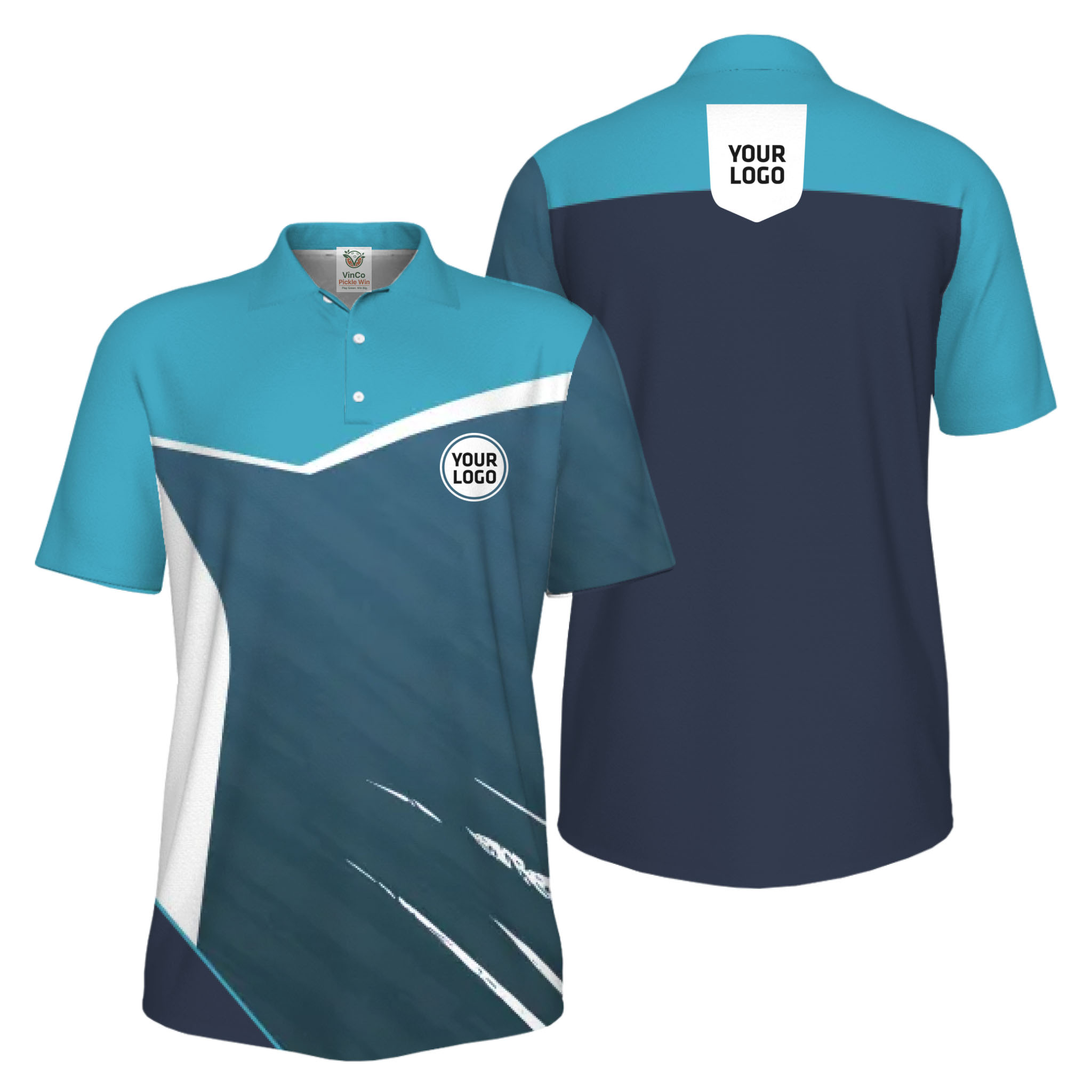 Picklewin Geometric Custom Logo UV Protection Men Polo Shirt Bulk Order 