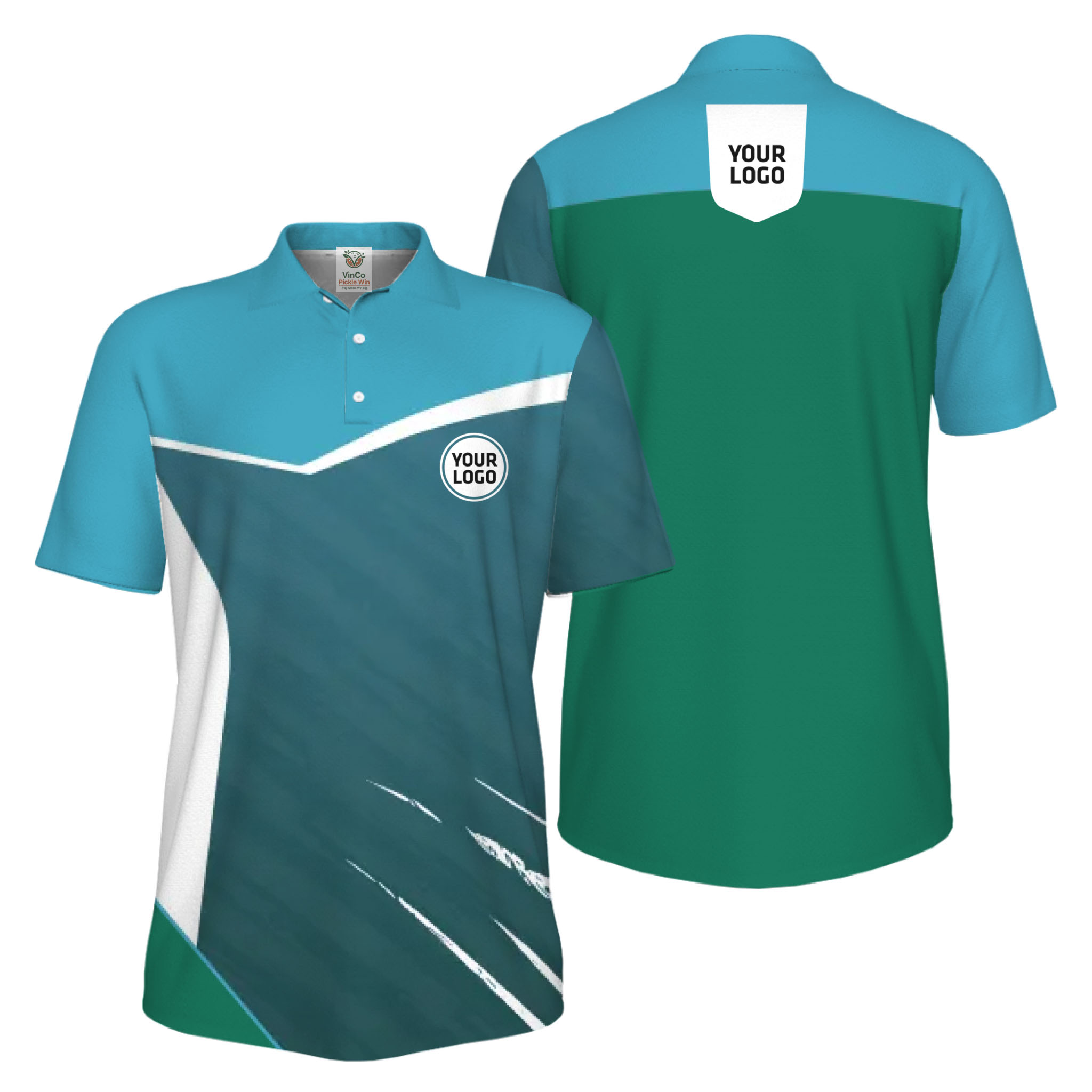 Picklewin Geometric Custom Logo UV Protection Men Polo Shirt Bulk Order 
