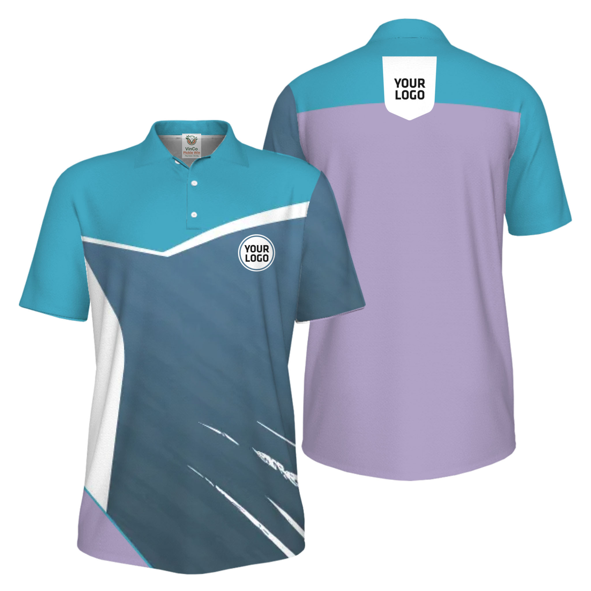 Picklewin Geometric Custom Logo UV Protection Men Polo Shirt Bulk Order 