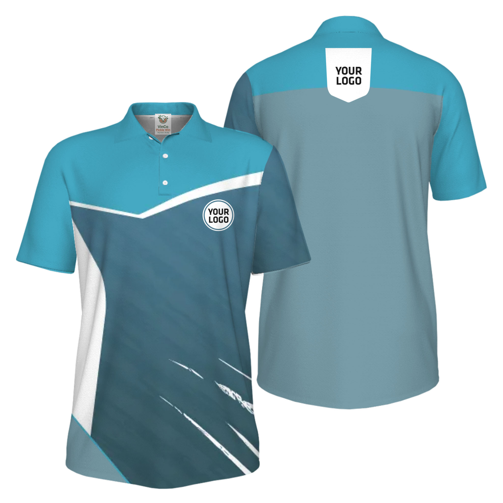 Picklewin Geometric Custom Logo UV Protection Men Polo Shirt Bulk Order 