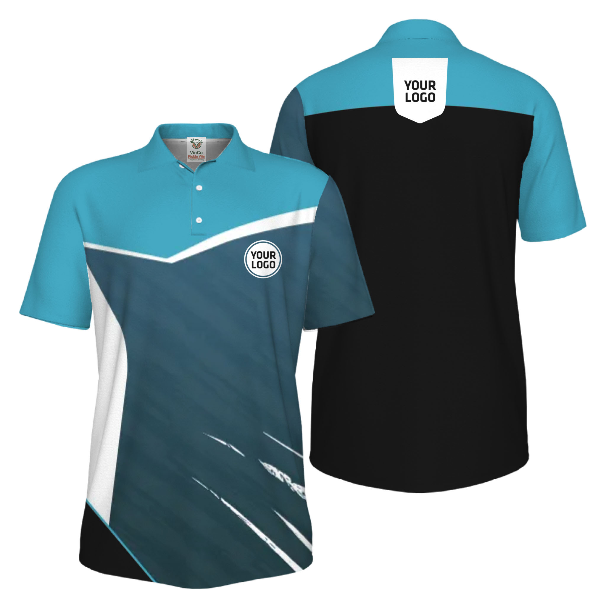 Picklewin Geometric Custom Logo UV Protection Men Polo Shirt Bulk Order 