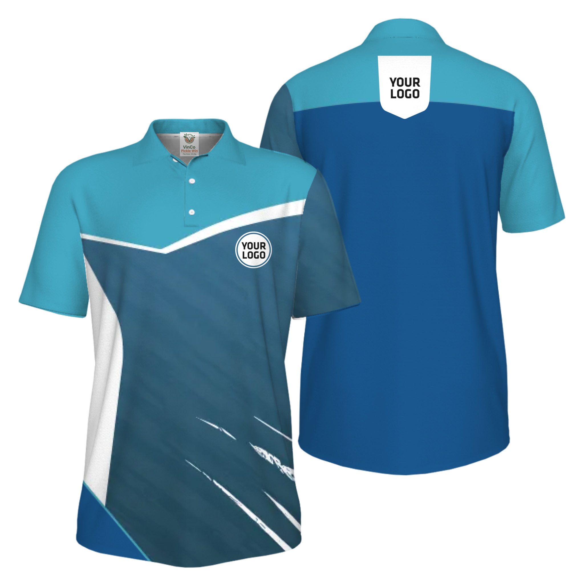Picklewin Geometric Custom Logo UV Protection Men Polo Shirt Bulk Order 