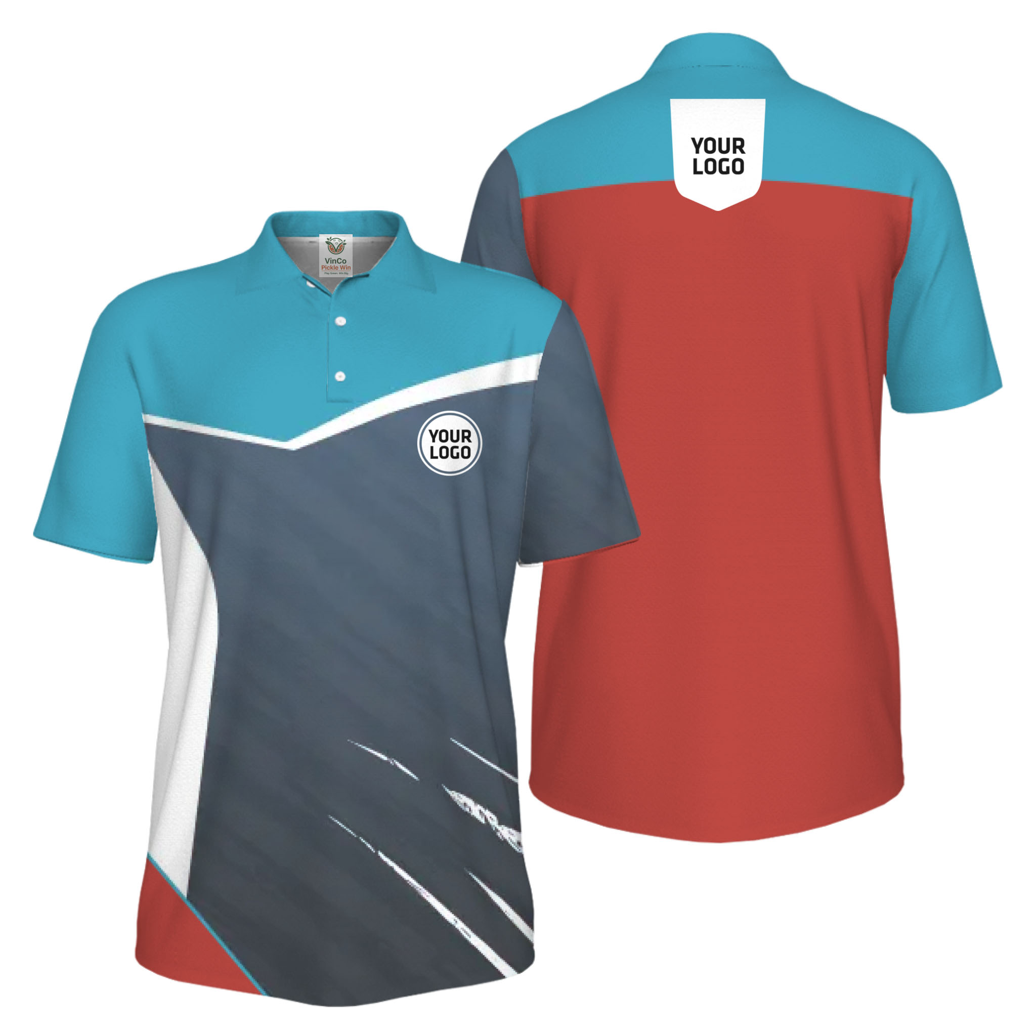 Picklewin Geometric Custom Logo UV Protection Men Polo Shirt Bulk Order 