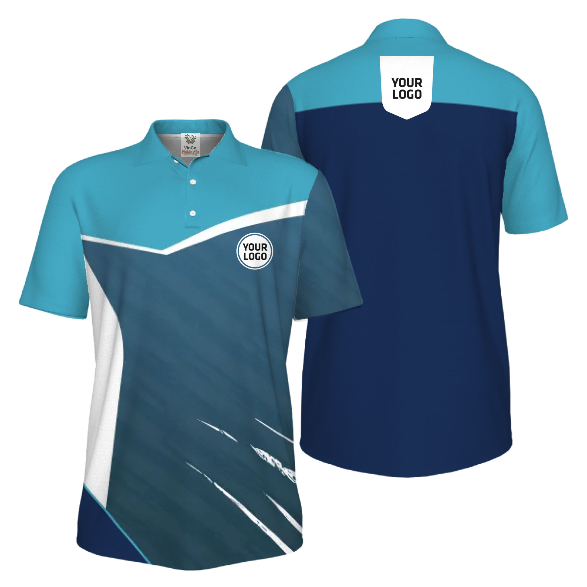 Picklewin Geometric Custom Logo UV Protection Men Polo Shirt Bulk Order 