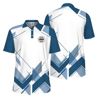 Picklewin Geometric Custom Logo UV Protection Men Polo Shirt Live Preview 
