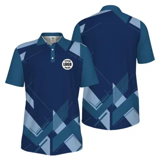 Picklewin Geometric Custom Logo UV Protection Men Polo Shirt Live Preview  – alternate