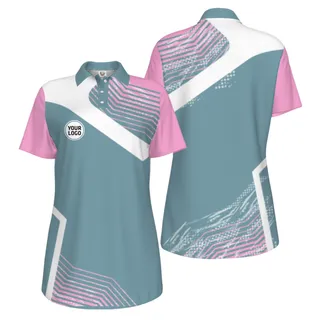 Picklewin Geometric Custom Logo UV Protection Pickleball Polo Shirt Women  – alternate