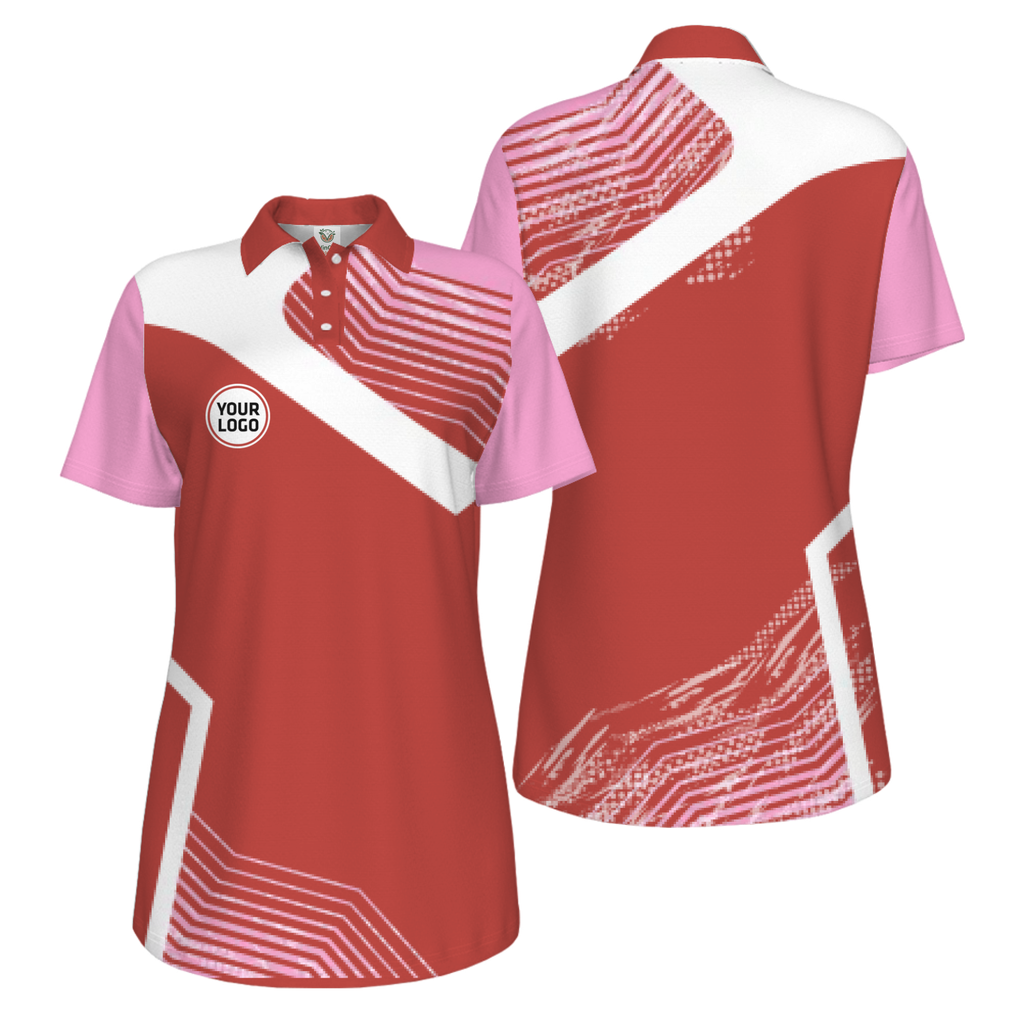 Picklewin Geometric Custom Logo UV Protection Pickleball Polo Shirt Women 