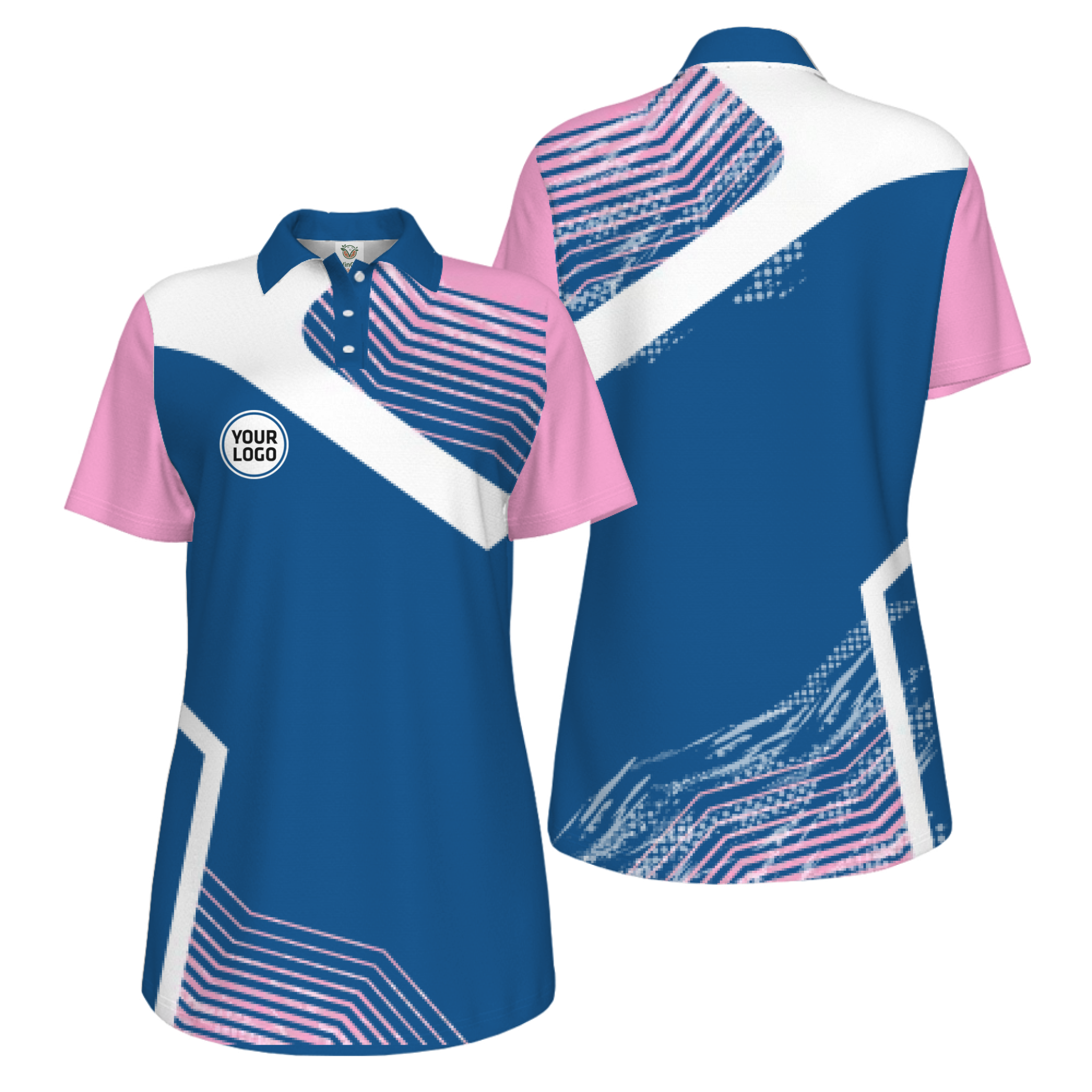 Picklewin Geometric Custom Logo UV Protection Pickleball Polo Shirt Women 