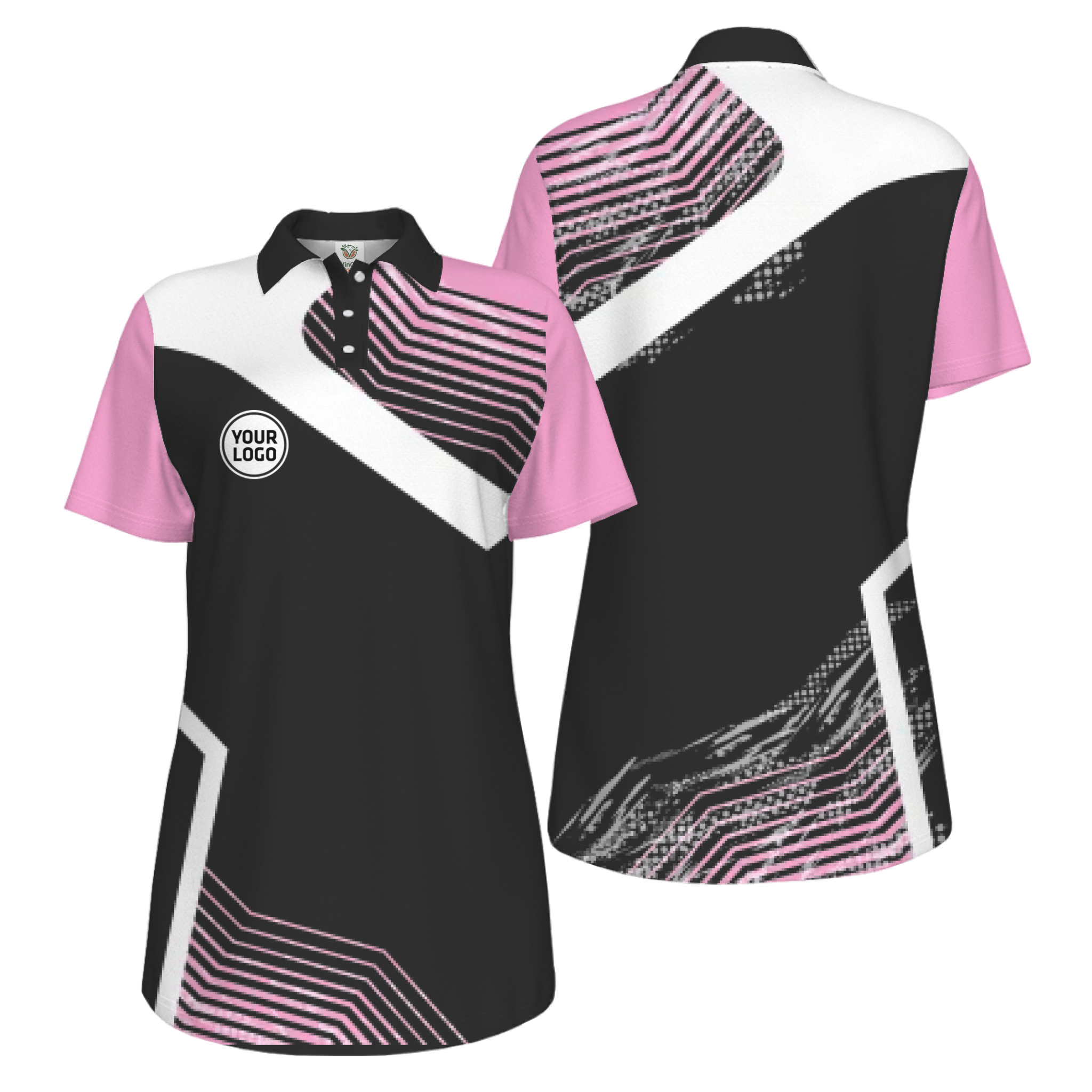 Picklewin Geometric Custom Logo UV Protection Pickleball Polo Shirt Women 