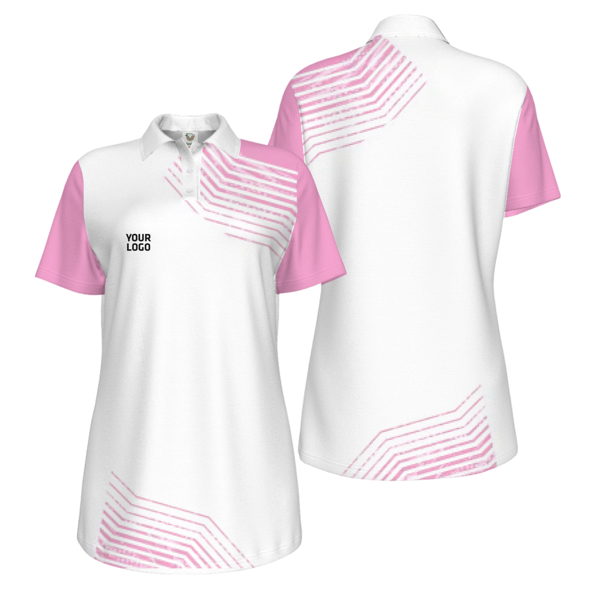 Picklewin Geometric Custom Logo UV Protection Pickleball Polo Shirt Women 