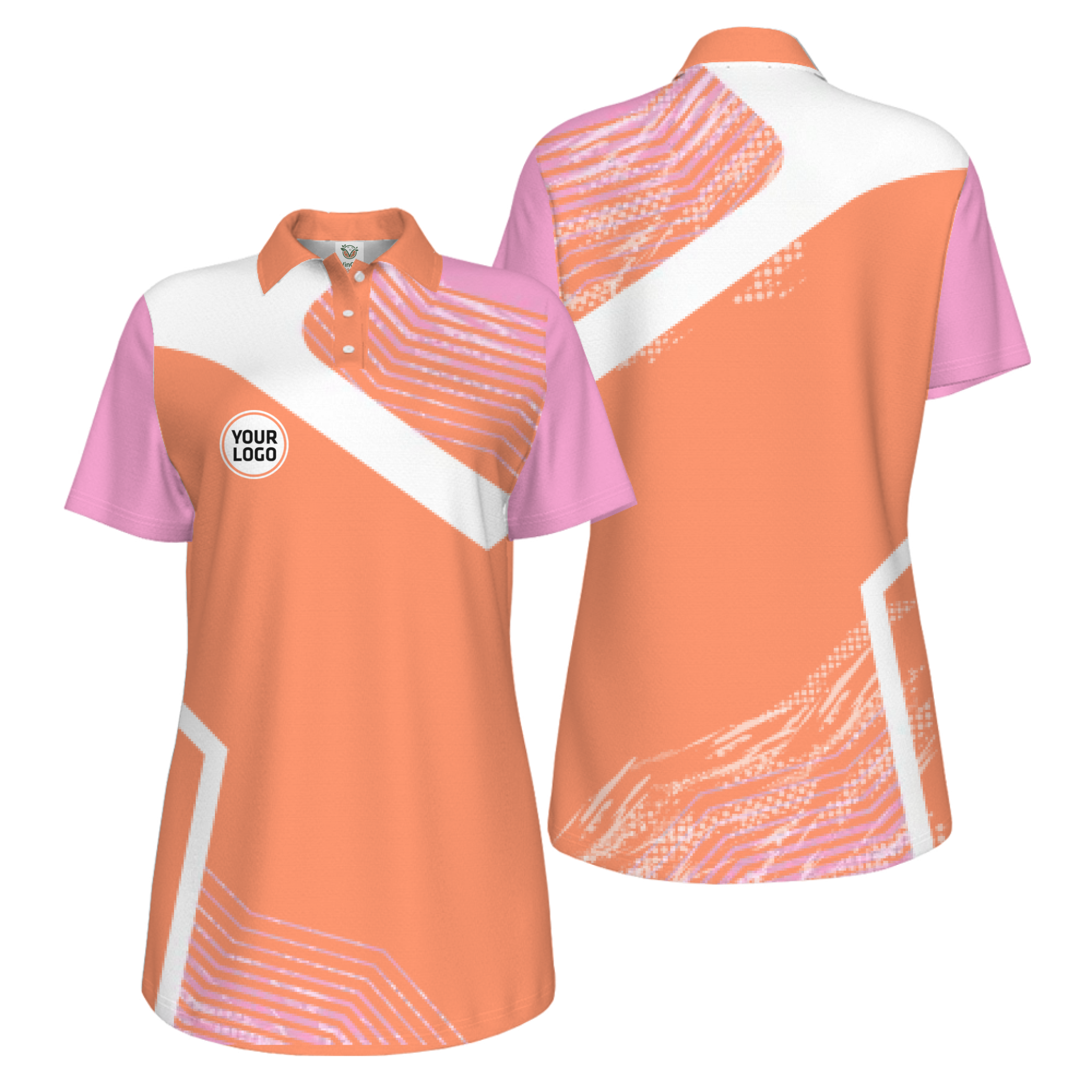 Picklewin Geometric Custom Logo UV Protection Pickleball Polo Shirt Women 