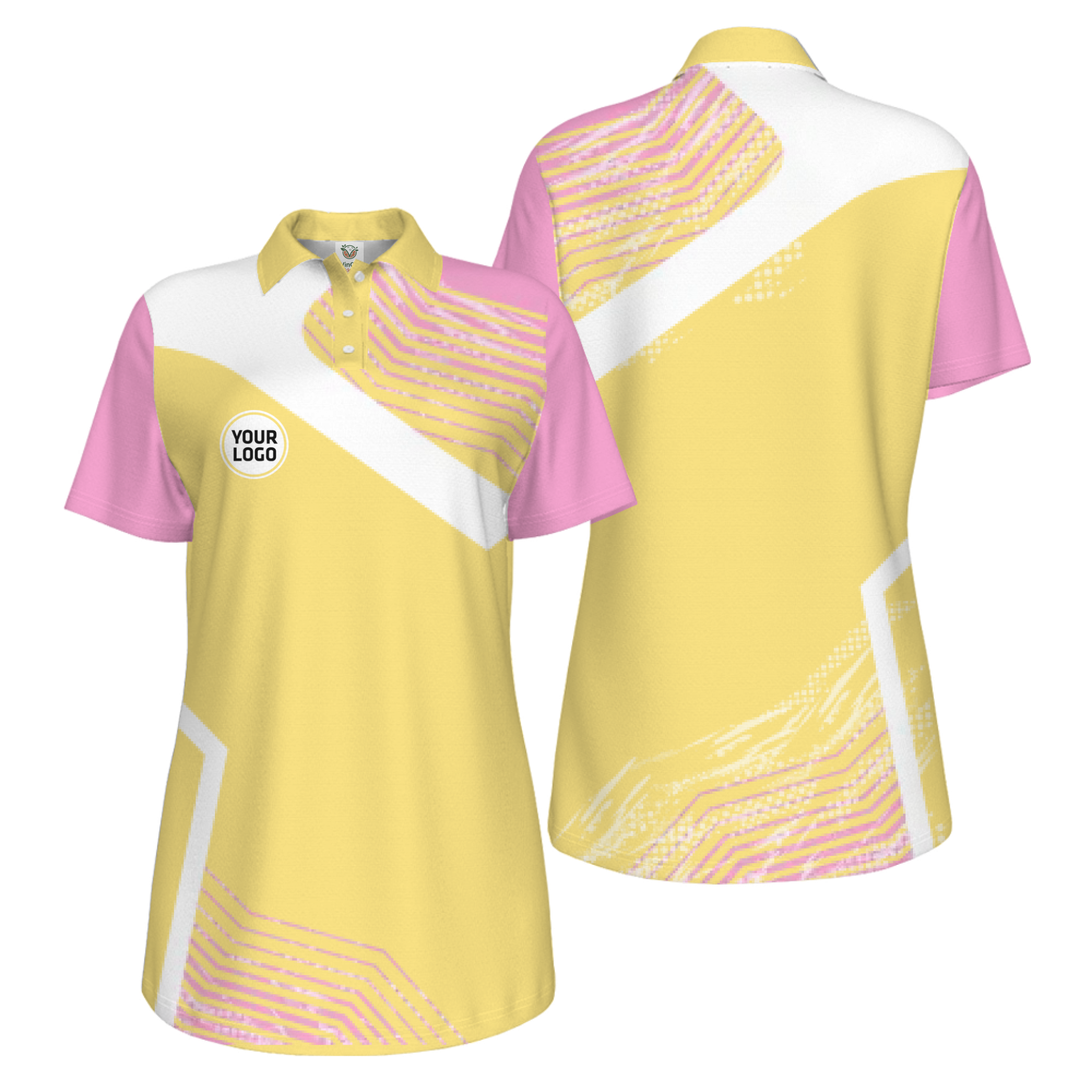 Picklewin Geometric Custom Logo UV Protection Pickleball Polo Shirt Women 