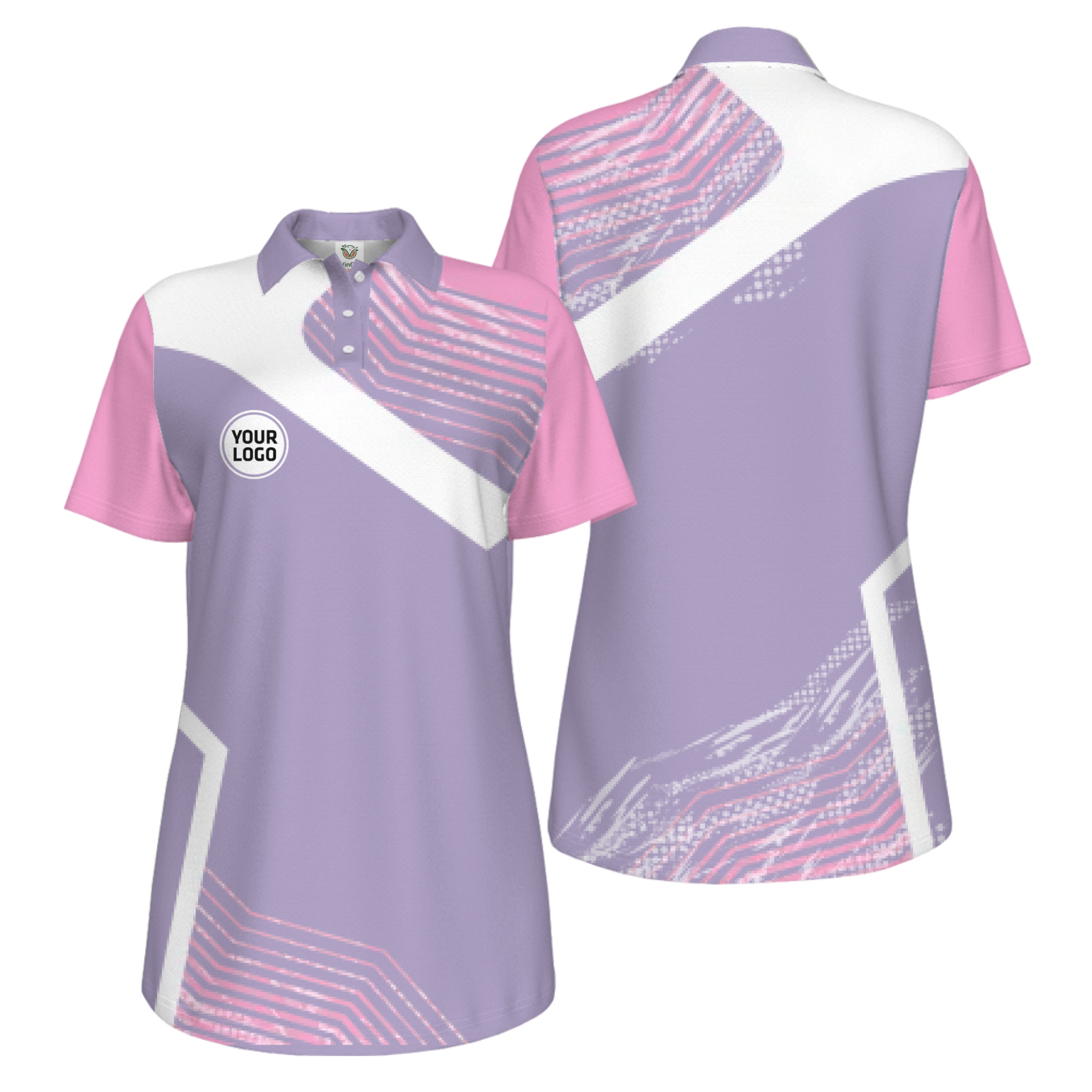 Picklewin Geometric Custom Logo UV Protection Pickleball Polo Shirt Women 