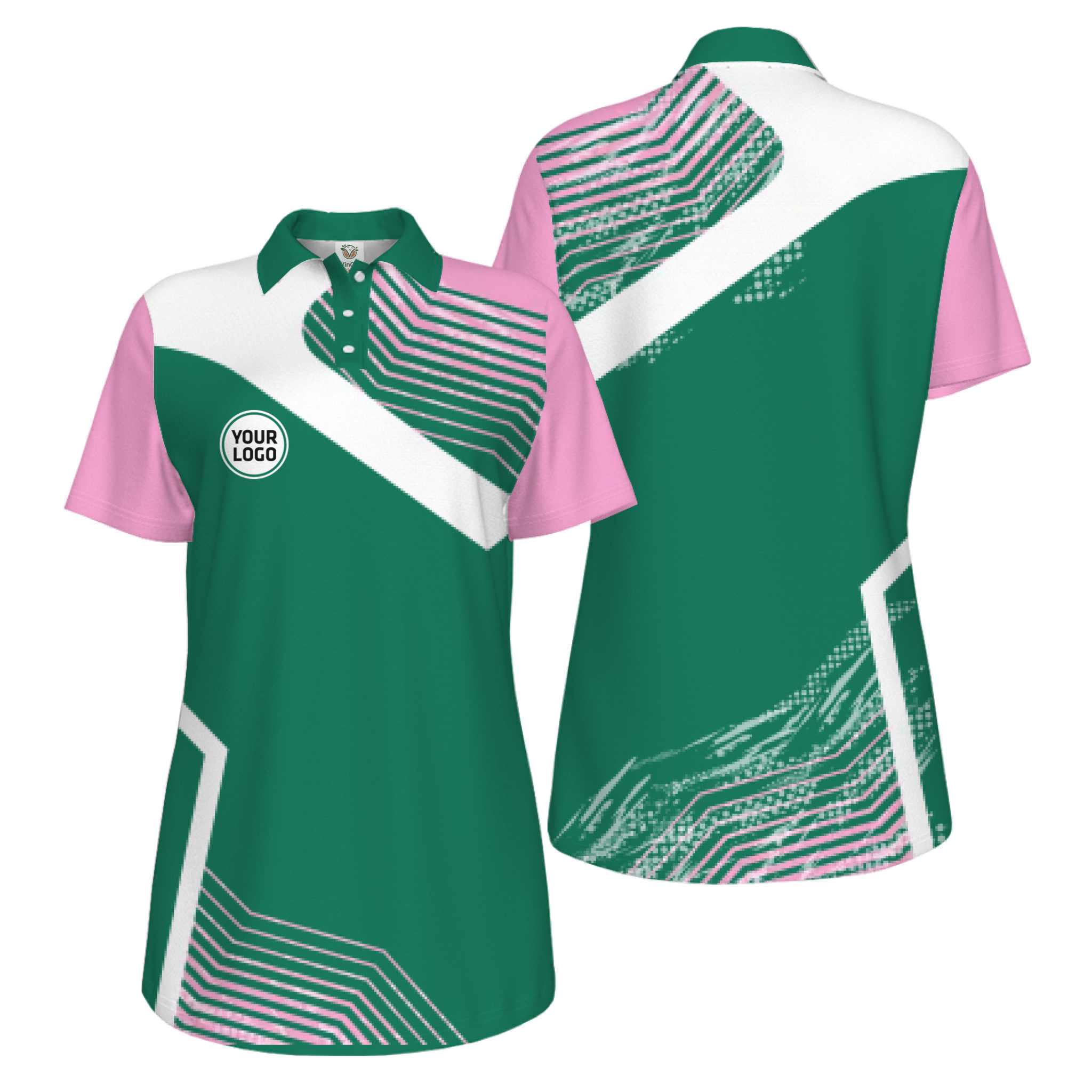 Picklewin Geometric Custom Logo UV Protection Pickleball Polo Shirt Women 