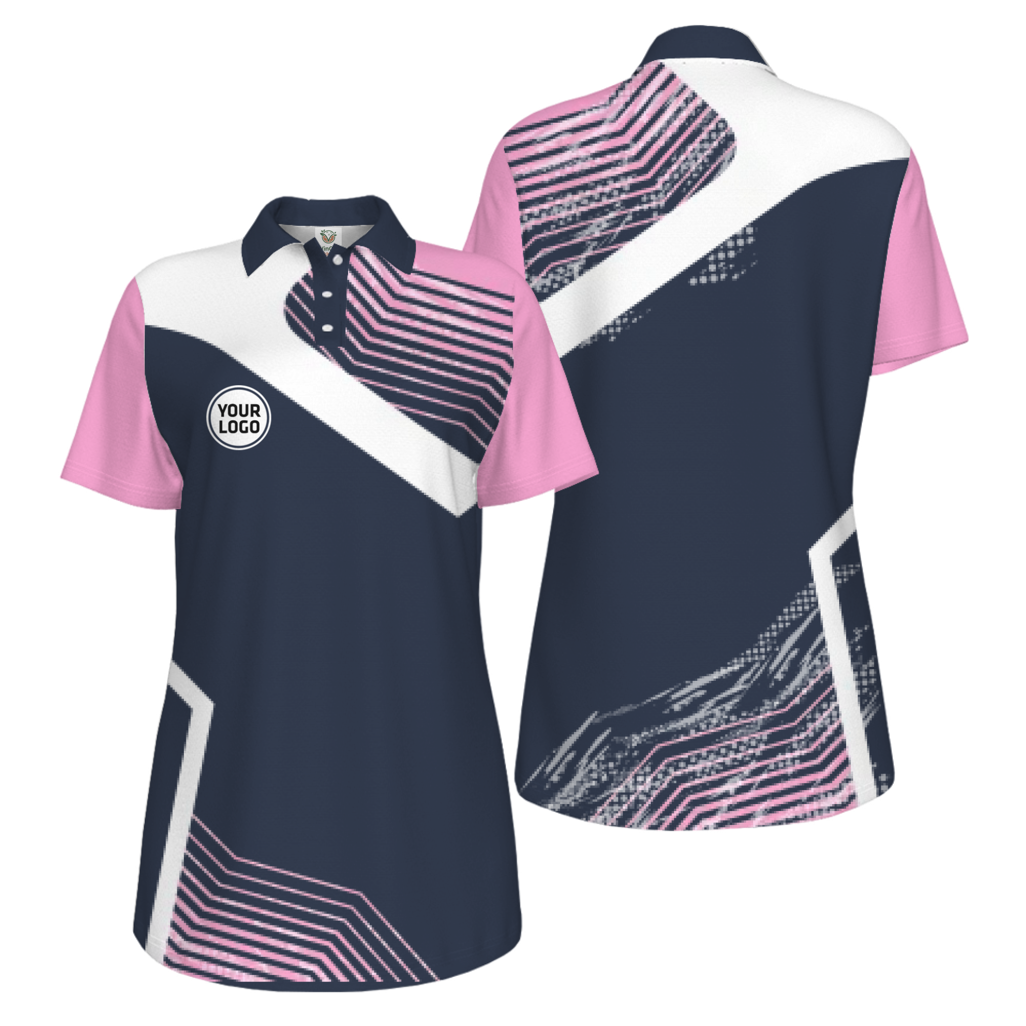 Picklewin Geometric Custom Logo UV Protection Pickleball Polo Shirt Women 
